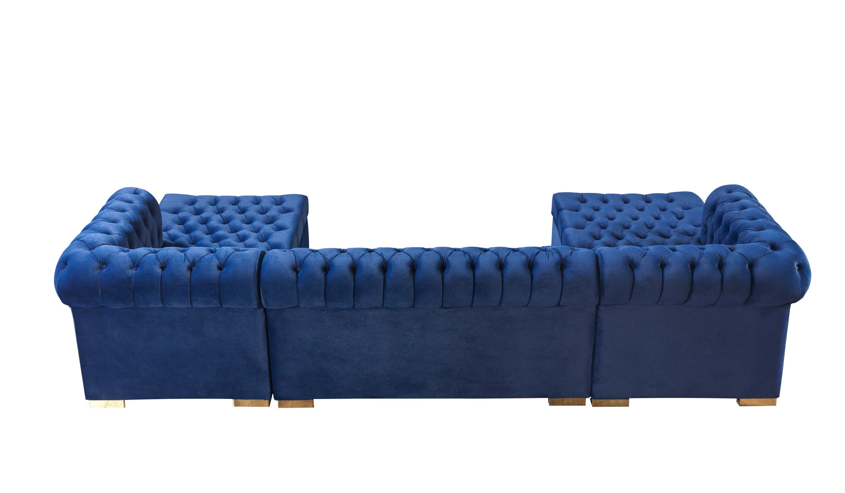 Eleanor Navy Velvet Double Chaise Sectional Sofa - Ornate Home