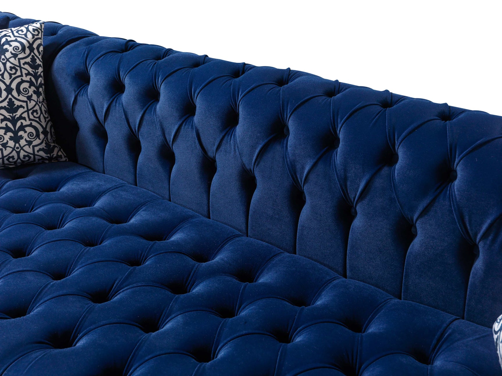 Eleanor Navy Velvet Double Chaise Sectional Sofa - Ornate Home