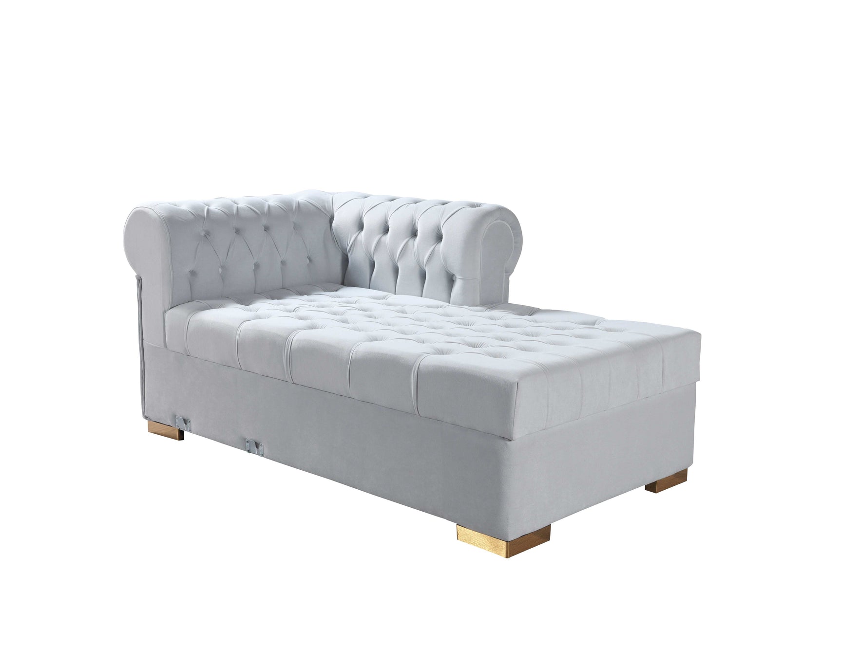 Eleanor Pearl White Velvet Double Chaise Sectional Sofa - Ornate Home