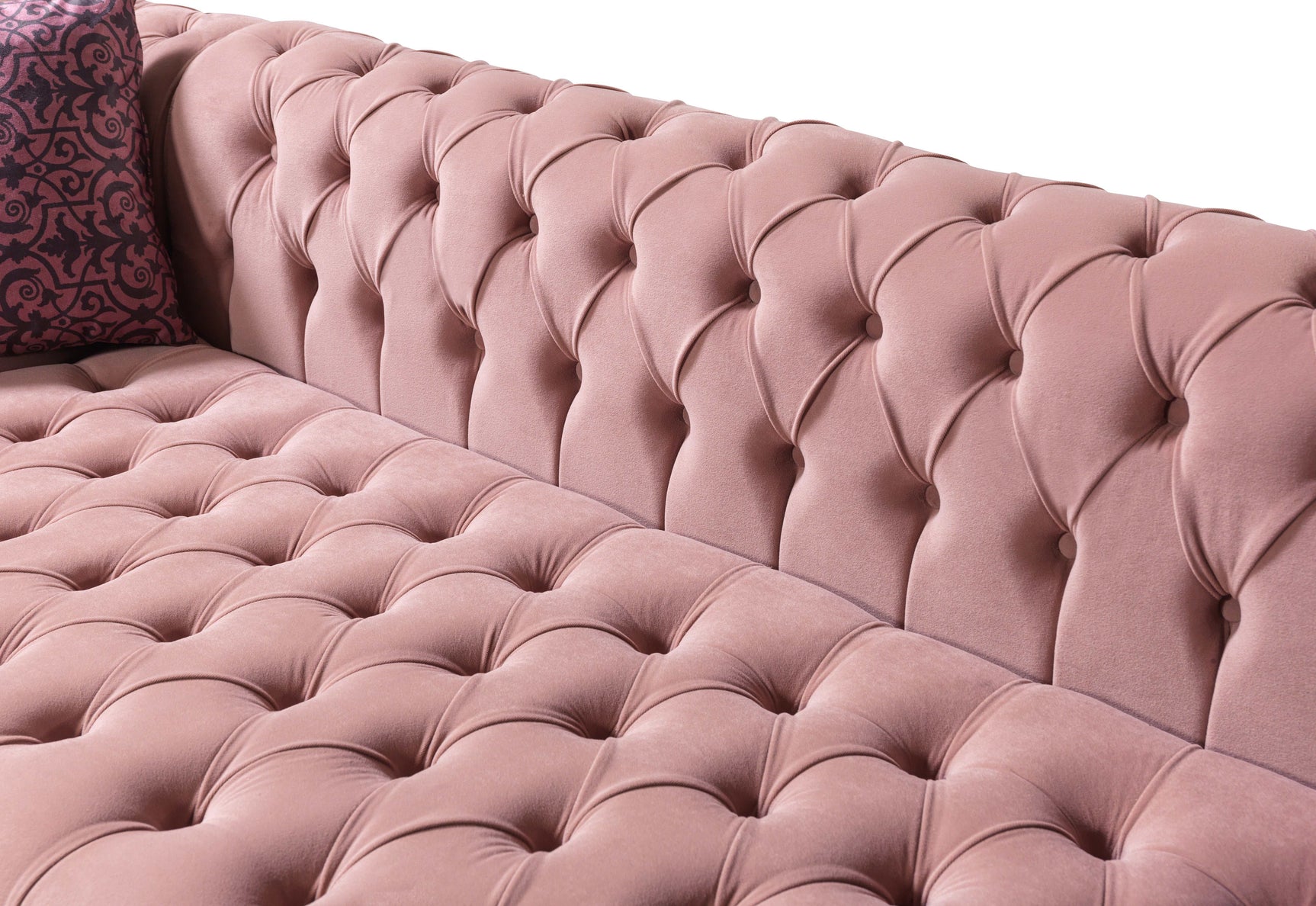 Eleanor Pink Velvet Double Chaise Sectional Sofa - Ornate Home