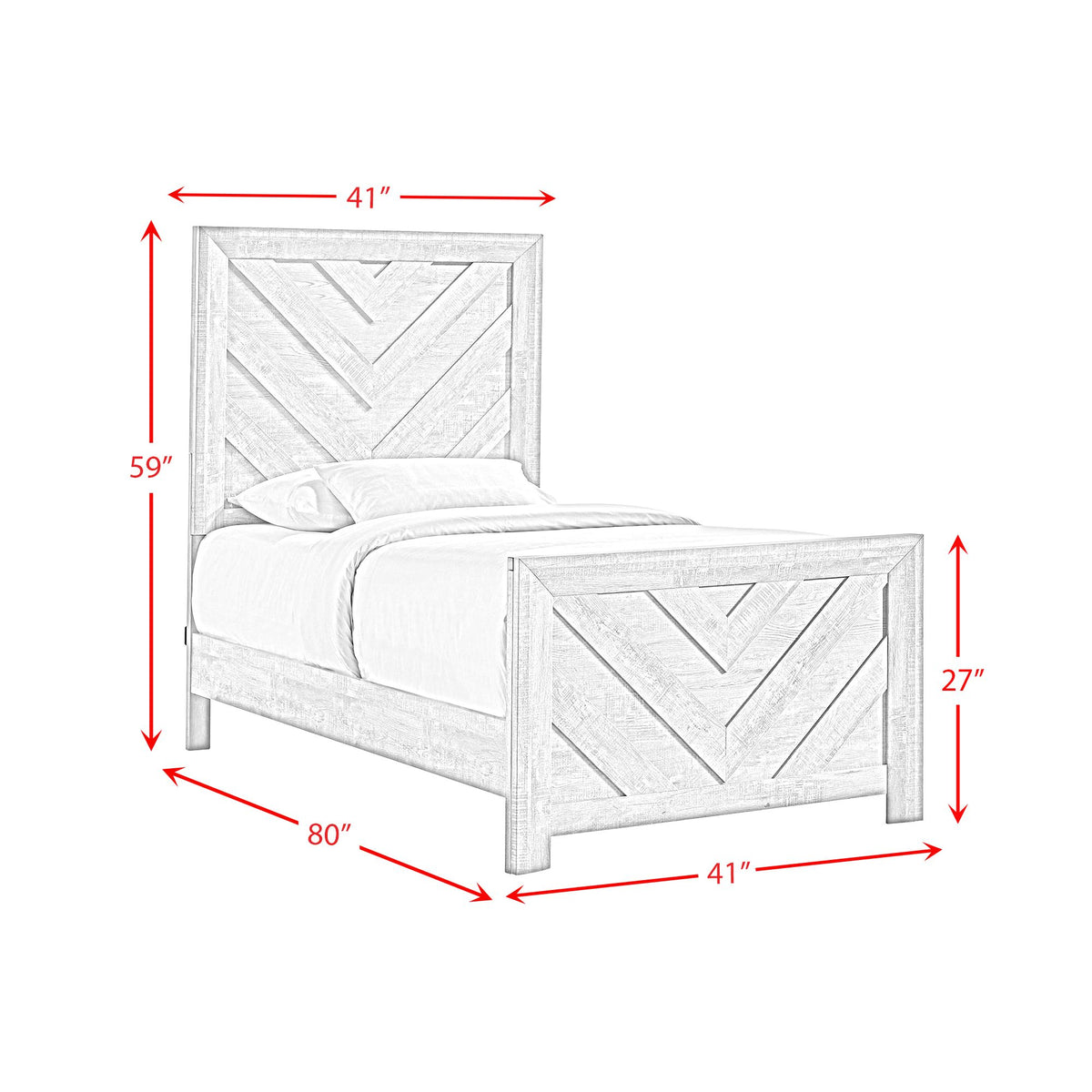 Eleanor White 3-Piece Twin Panel Bedroom Set - Ornate Home
