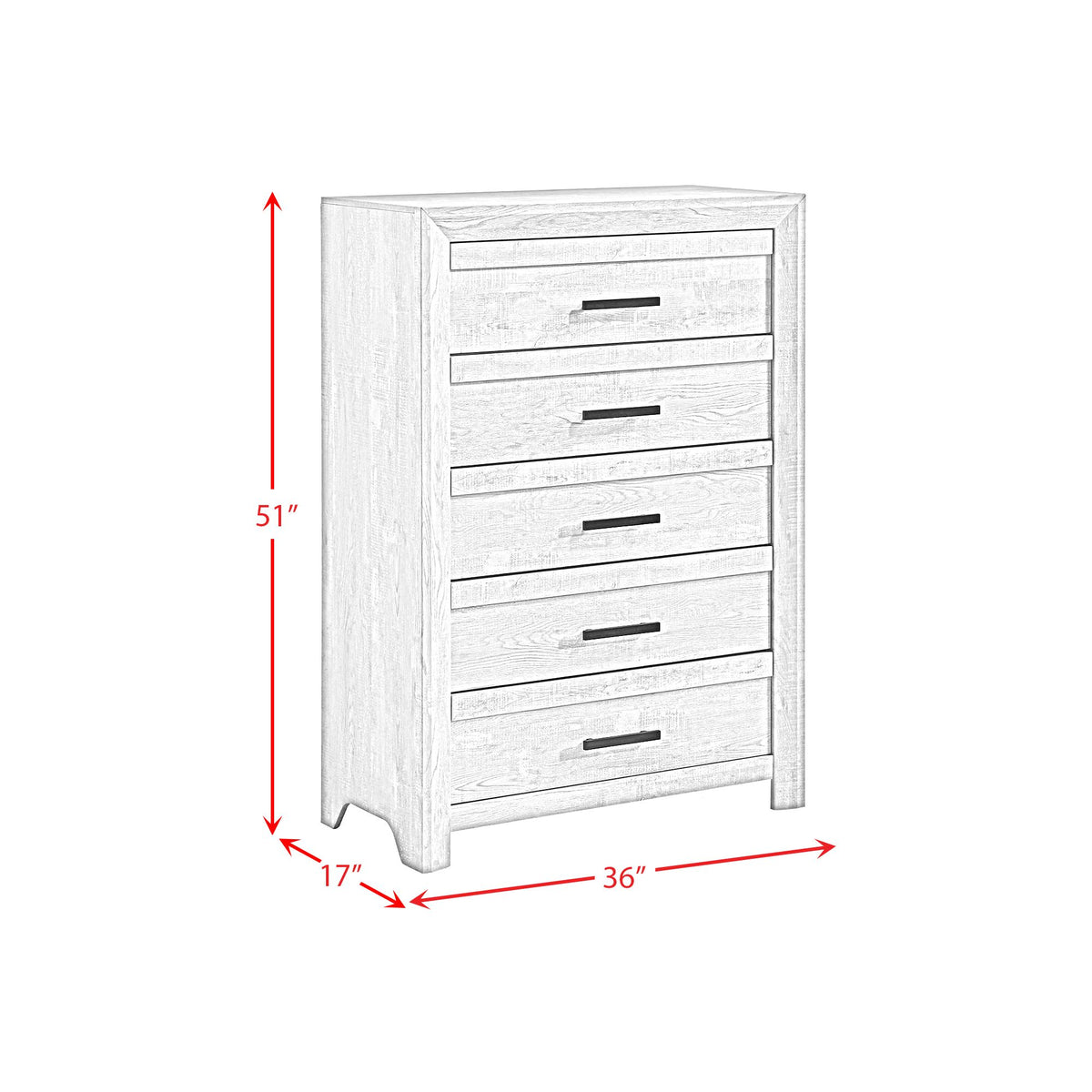 Eleanor White 5-Piece Full Panel Bedroom Set - Ornate Home