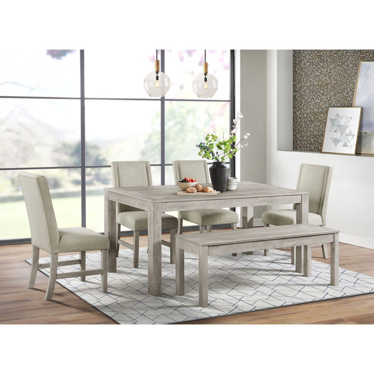 Eleanor White Rectangular Dining Table