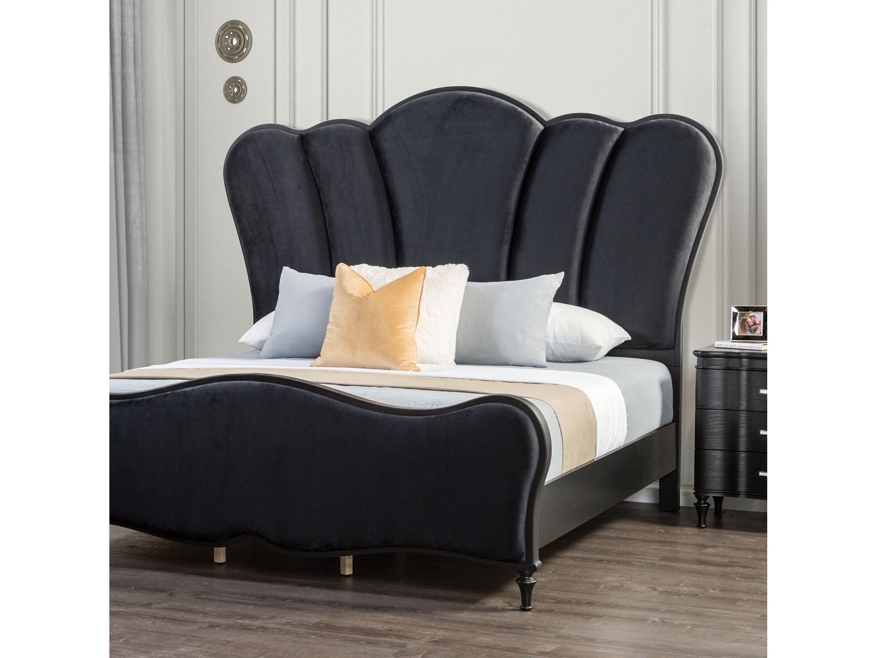 Eleanora Black Queen Bed - Ornate Home