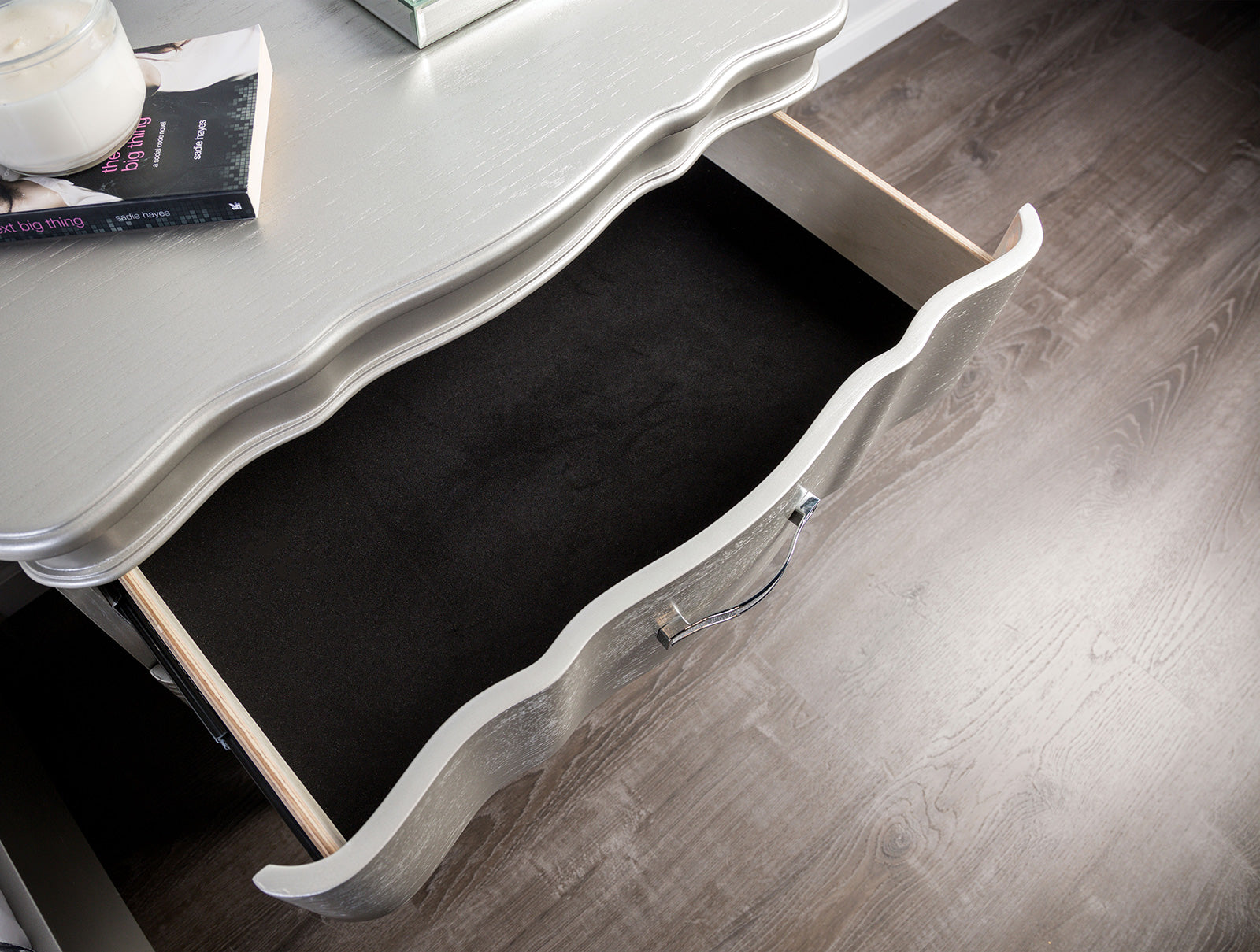 Eleanora Silver Nightstand - Ornate Home