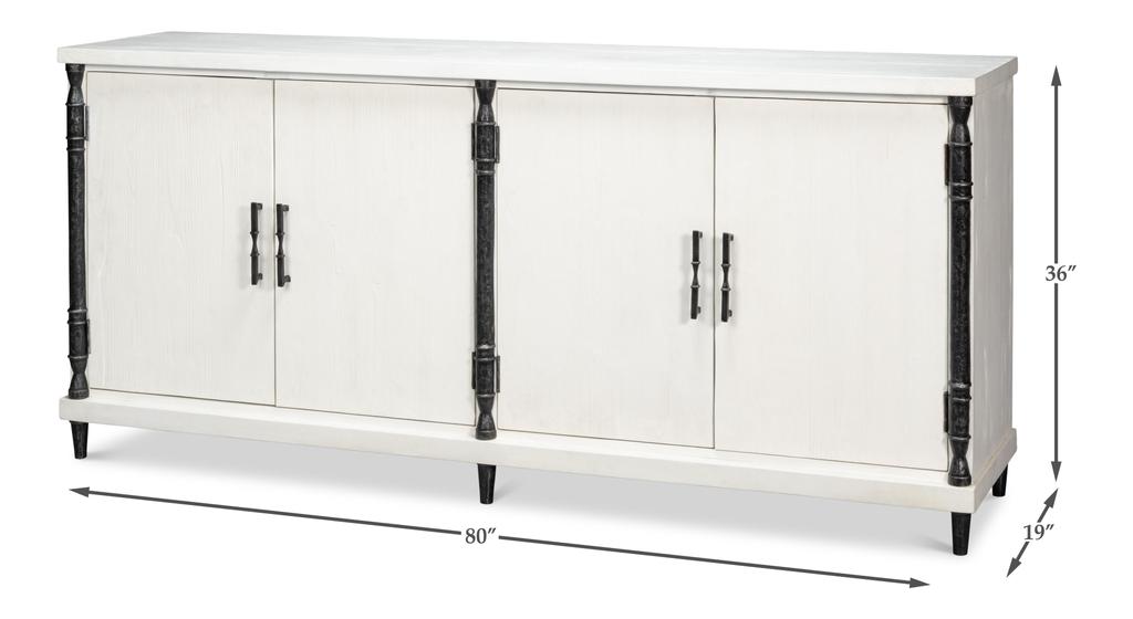 Elegance White Credenza - Ornate Home