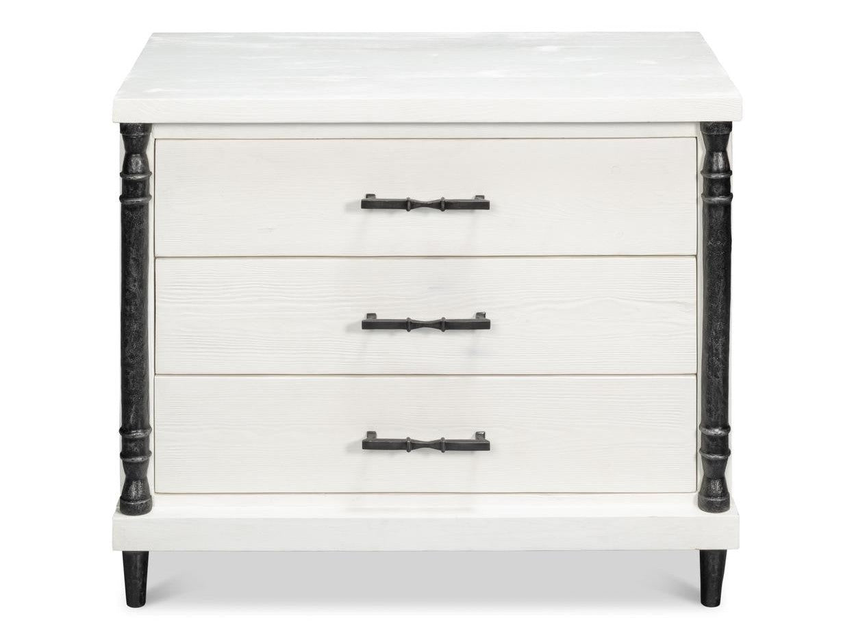 Elegance White Nightstand - Ornate Home