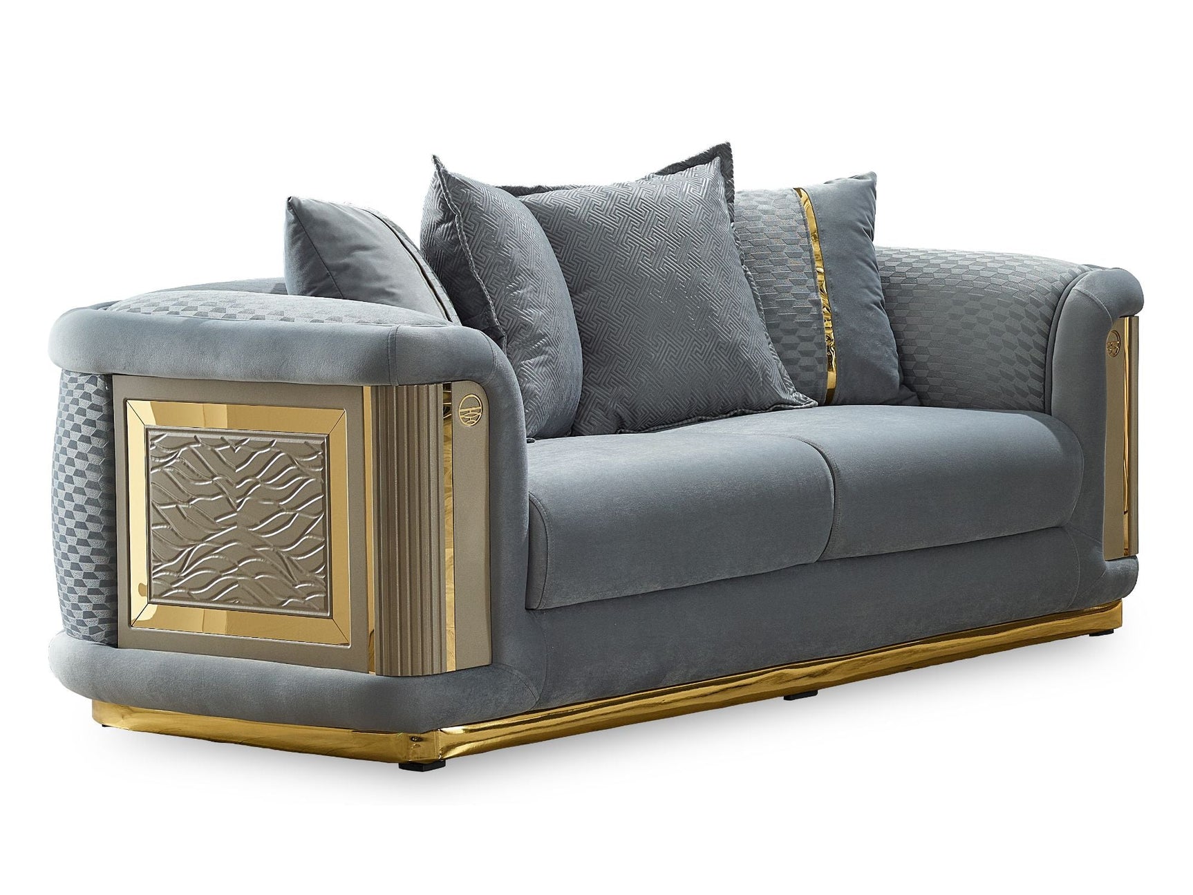 Elegance Light Grey Stationary Loveseat