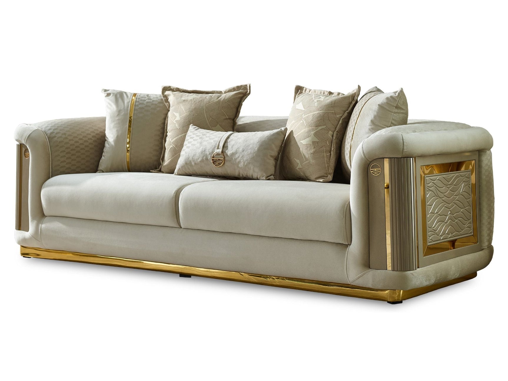 Elegance Cream Stationary Sofa
