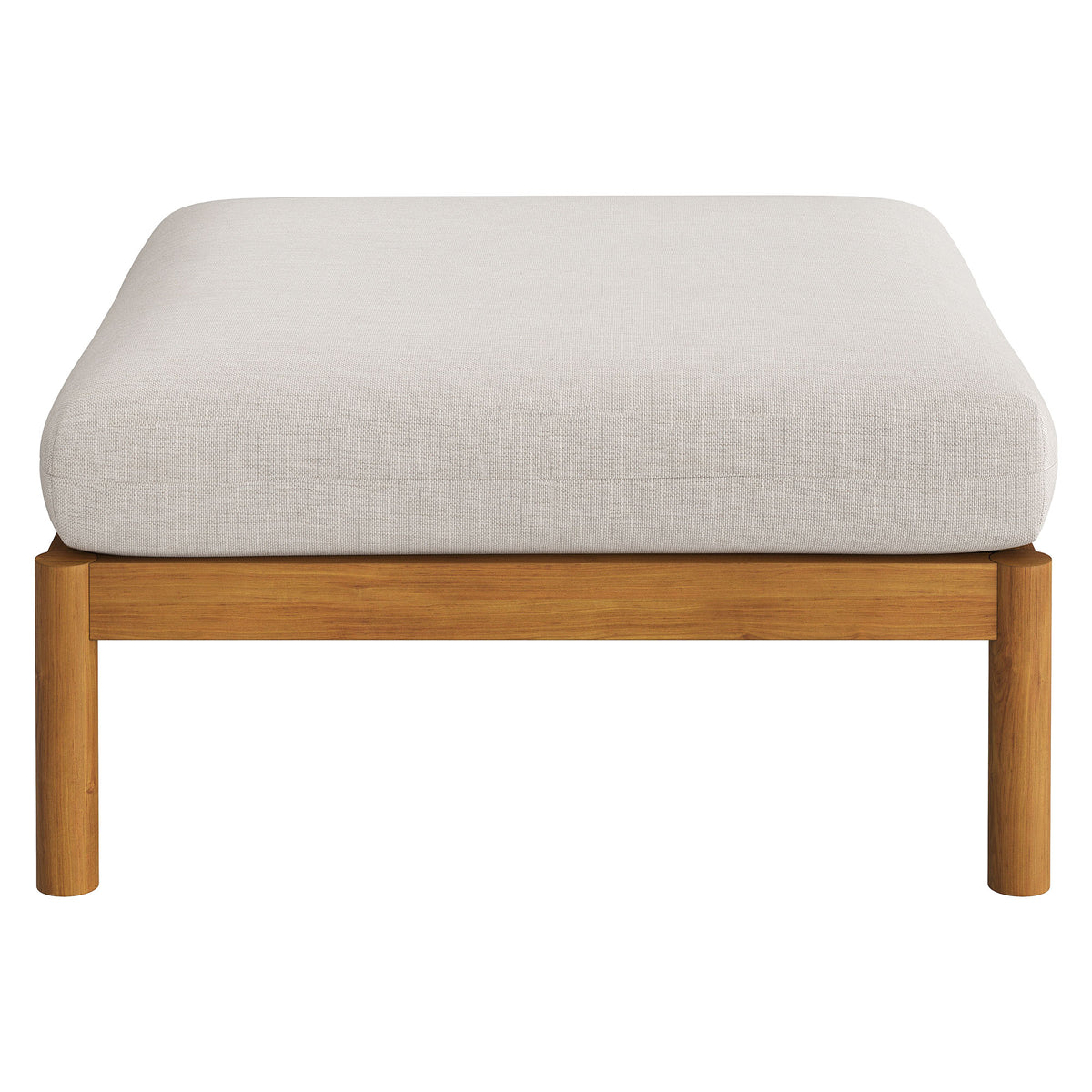 Eleni Natural Sail Square Outdoor Patio Teak Wood Ottoman - Ornate Home