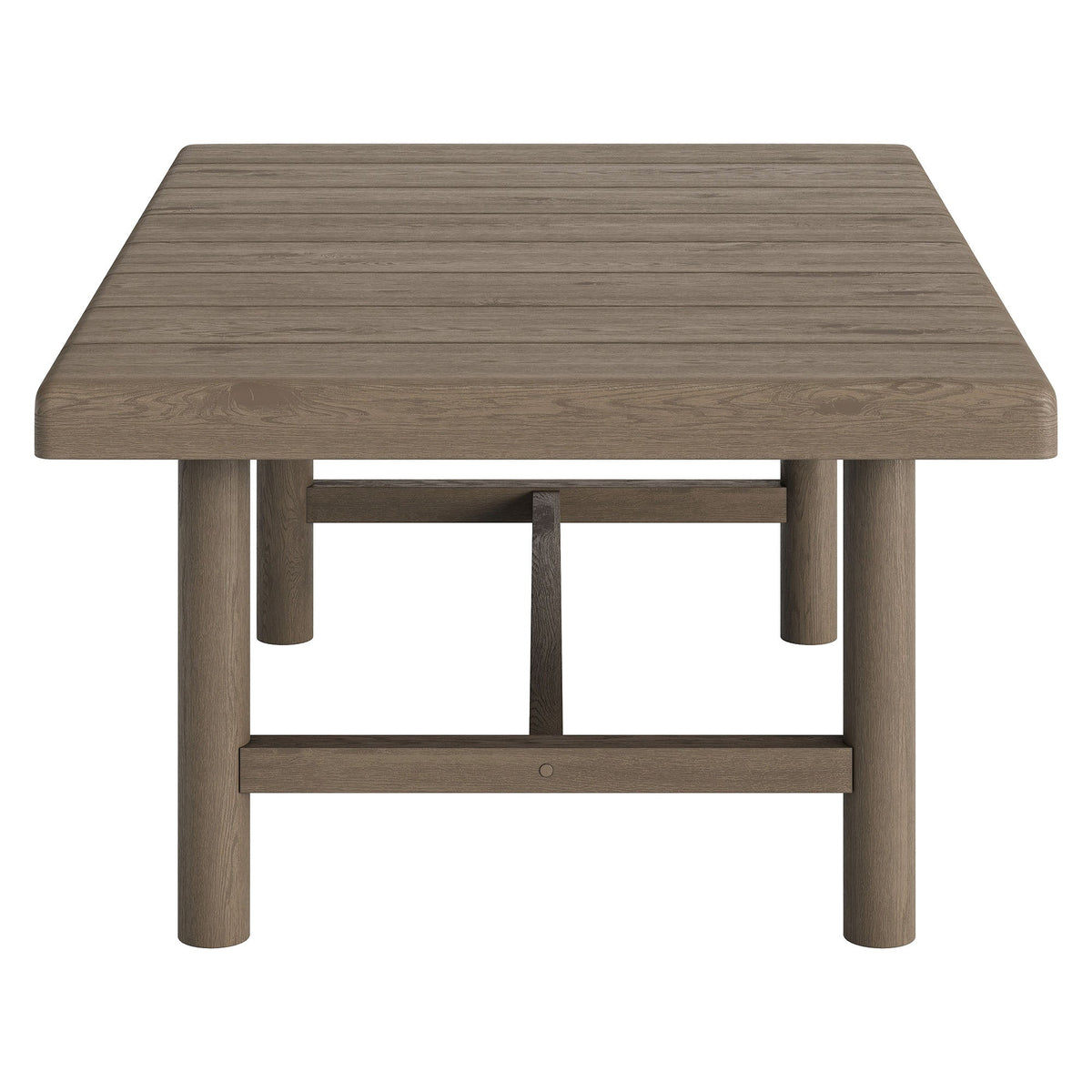 Eleni Weathered Gray 41-Inch Outdoor Patio Teak Wood Coffee Table - Ornate Home