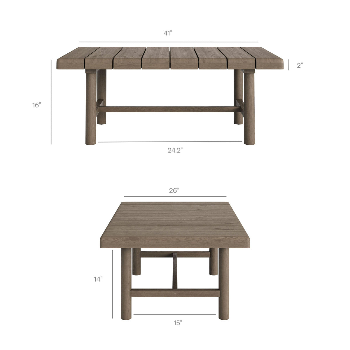 Eleni Weathered Gray Flint 5-Piece Outdoor Patio Teak Wood Furniture Set - Ornate Home