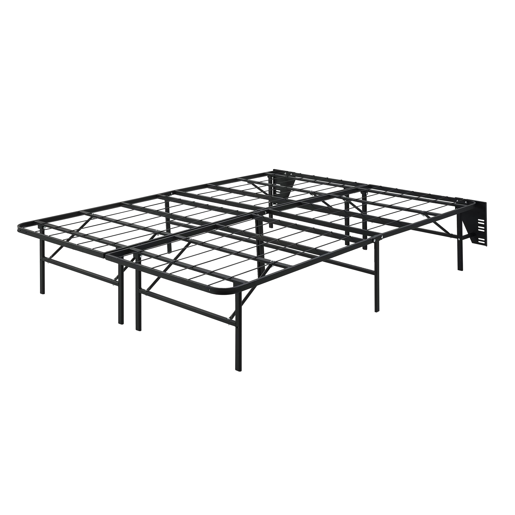 Elevated Black Full Foldable Metal Platform Bed Frame - Ornate Home