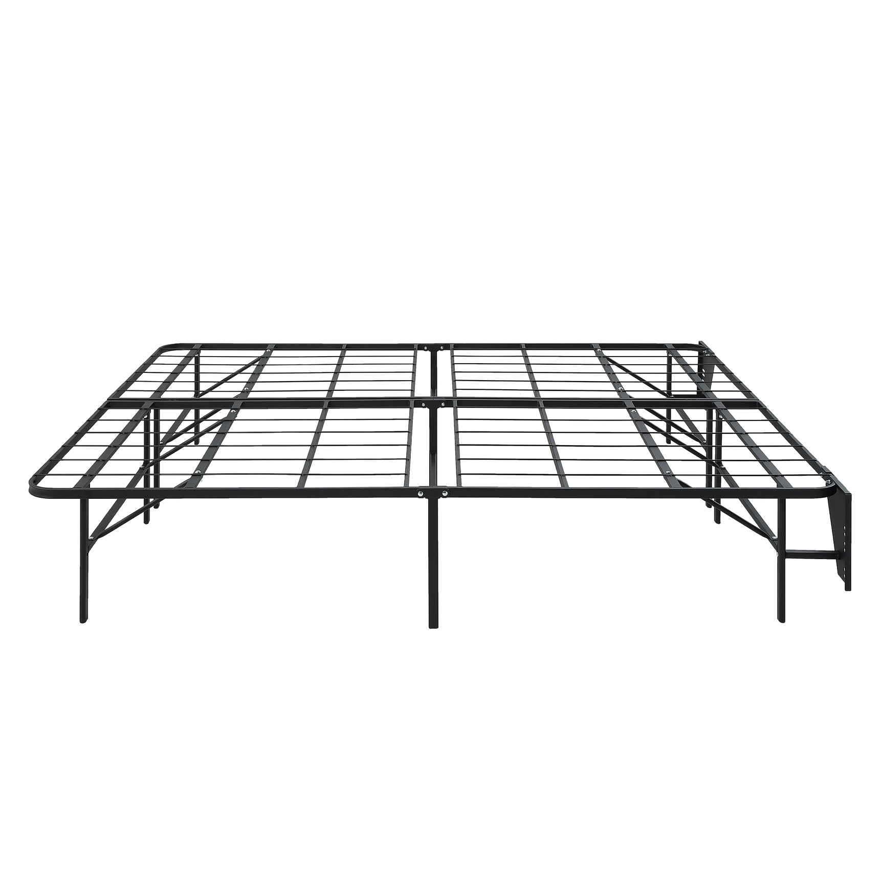 Elevated Black Full Foldable Metal Platform Bed Frame - Ornate Home