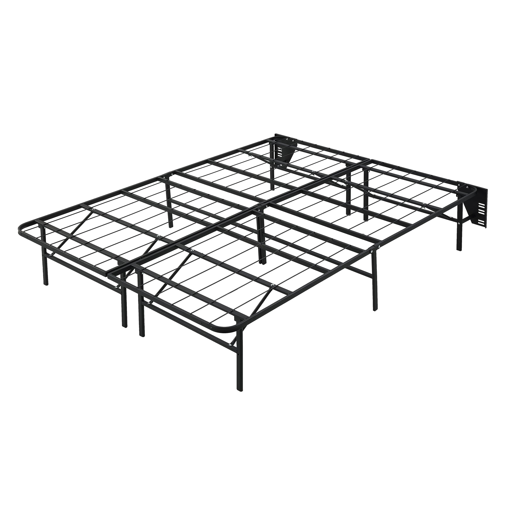 Elevated Black Full Foldable Metal Platform Bed Frame - Ornate Home