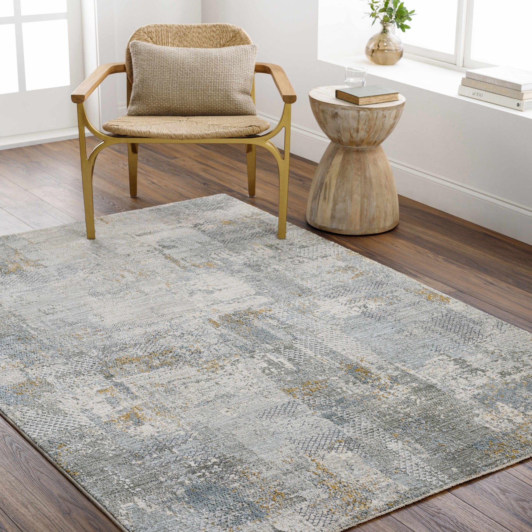 Elina Textured Abstract Rug with Fringes - Ornate Home