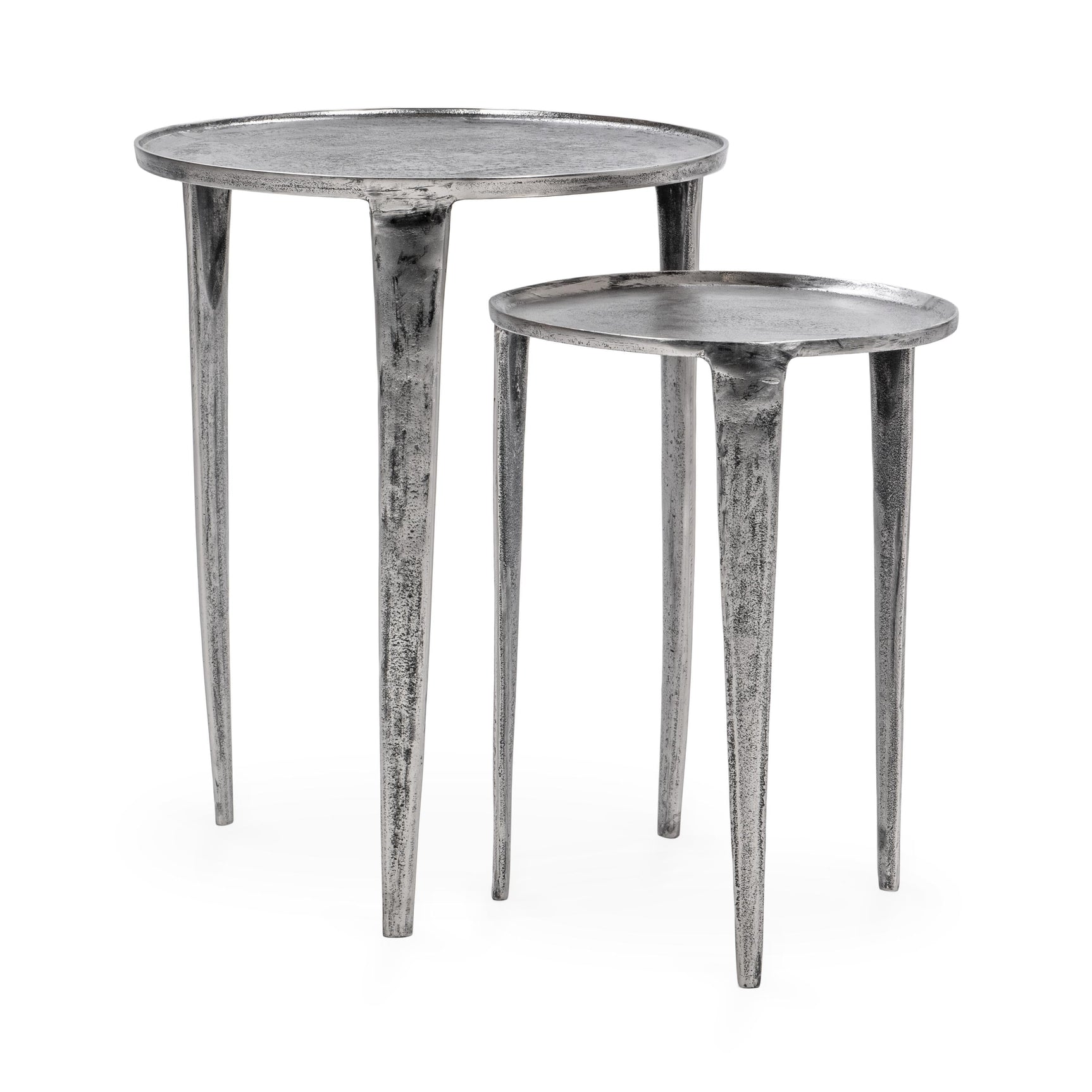 Elinor Antique Nickel Nesting Accent Tables (Set of 2) - Ornate Home