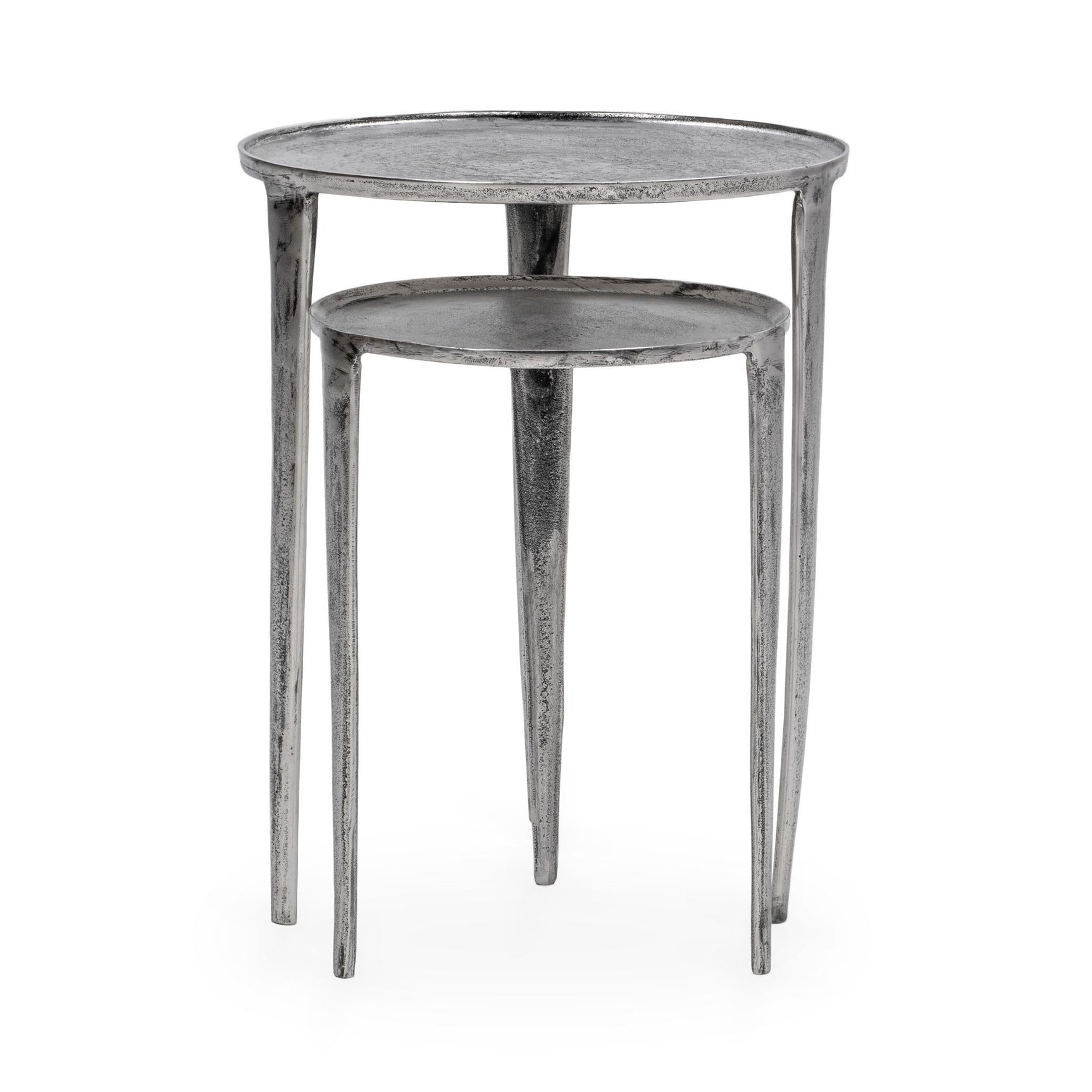 Elinor Antique Nickel Nesting Accent Tables (Set of 2) - Ornate Home