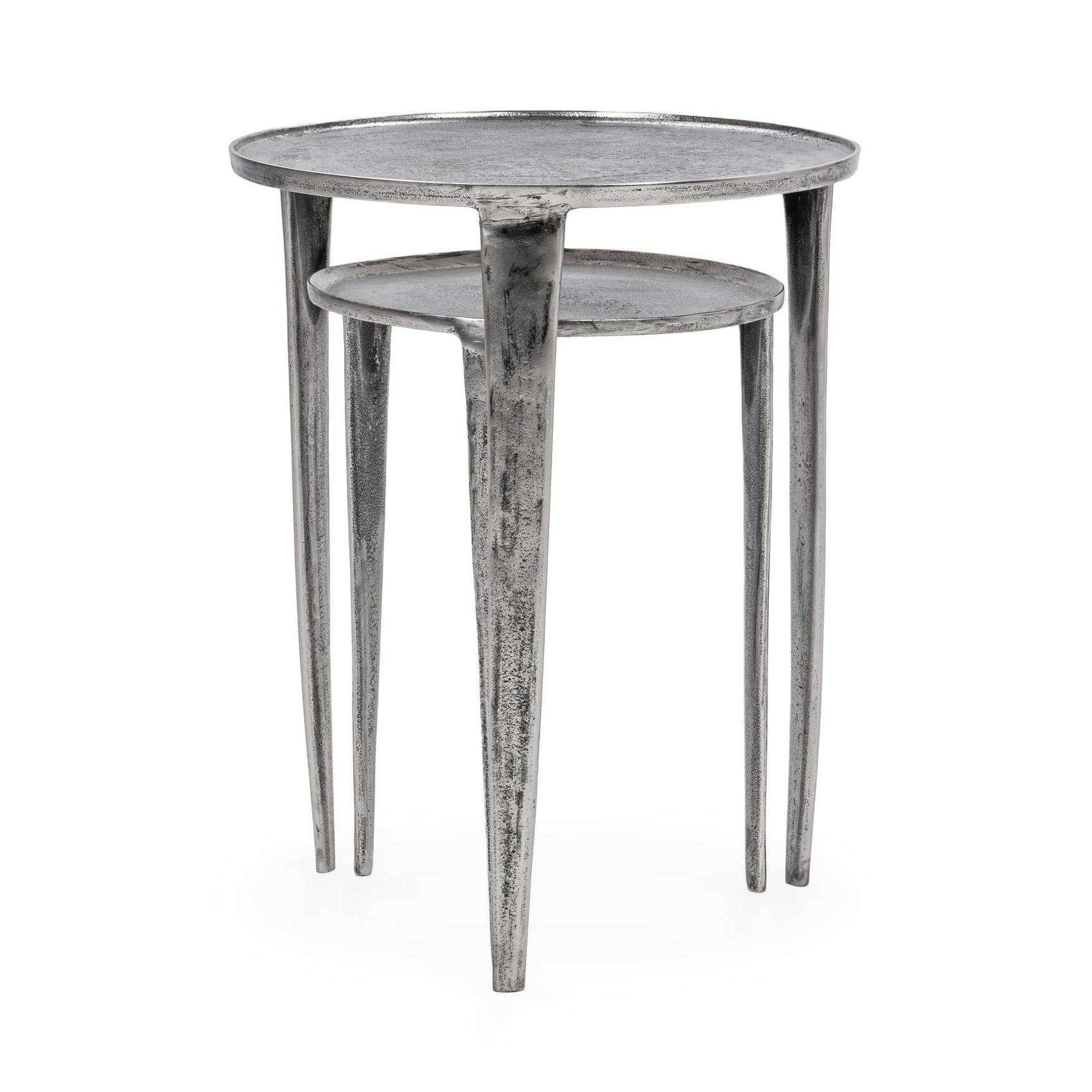 Elinor Antique Nickel Nesting Accent Tables (Set of 2) - Ornate Home