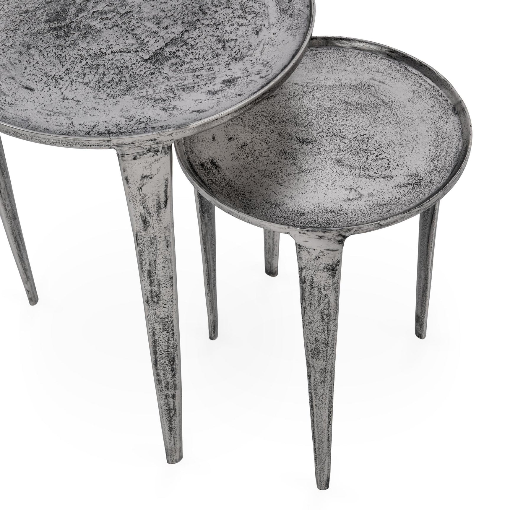 Elinor Antique Nickel Nesting Accent Tables (Set of 2) - Ornate Home