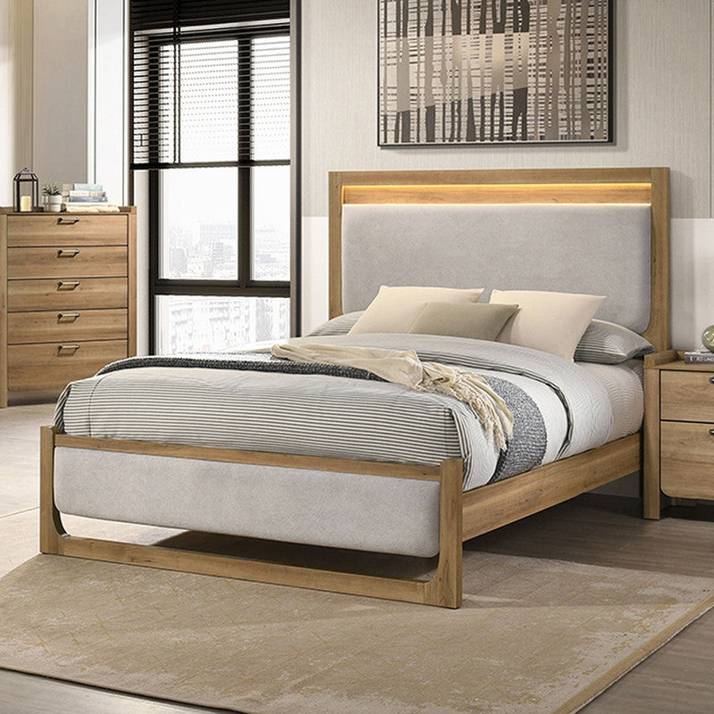 Elinora Natural E.King Bed - Ornate Home