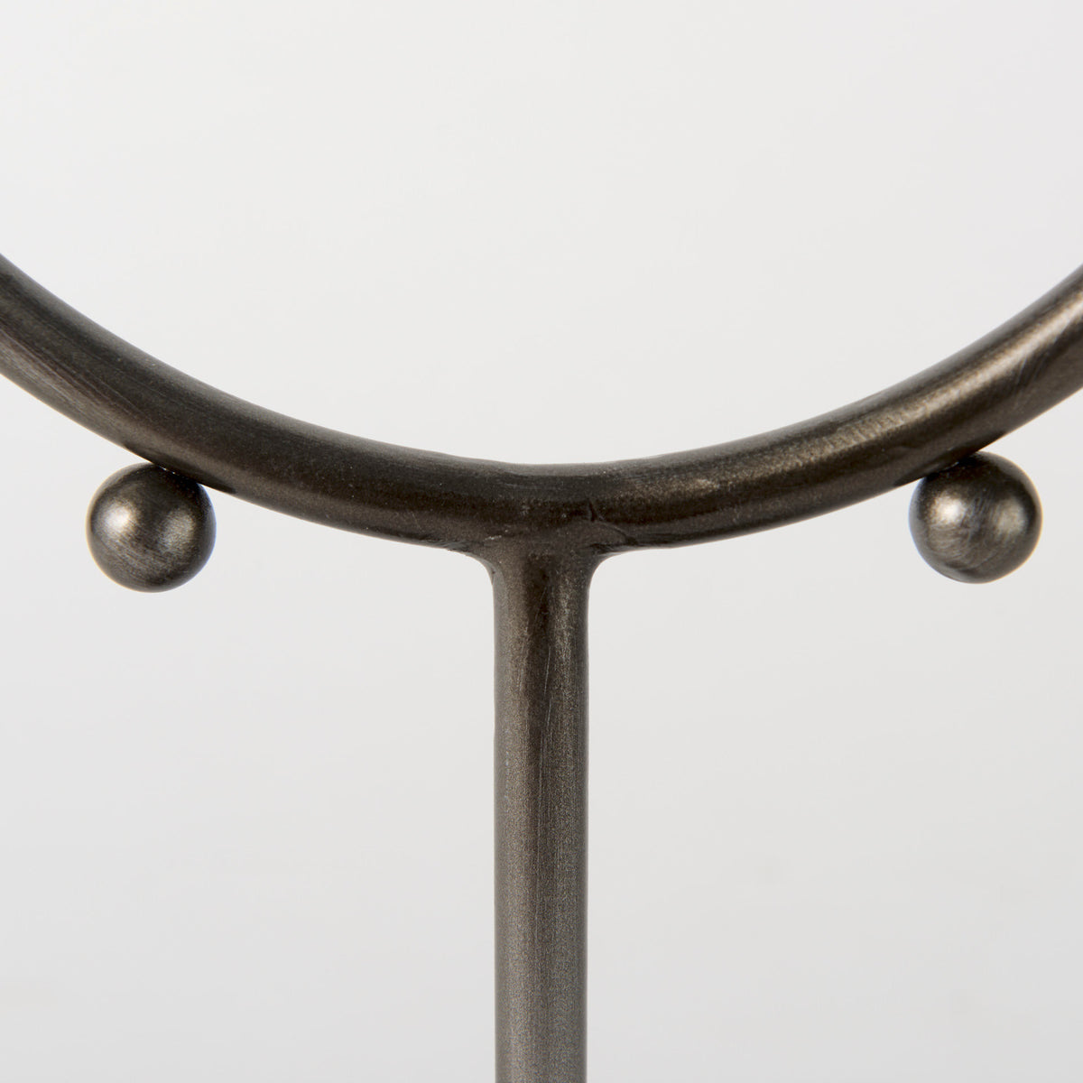 Elio Gunmetal Gray Large Studded Hoop Object - Ornate Home