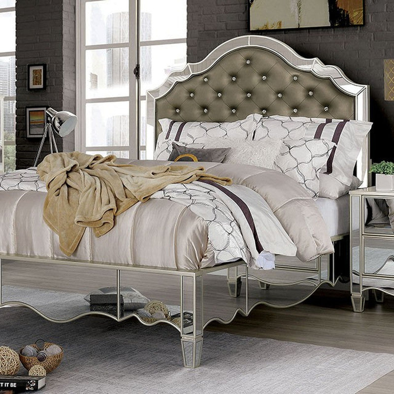Eliora Silver 5 Pc Queen Bedroom Set - Ornate Home