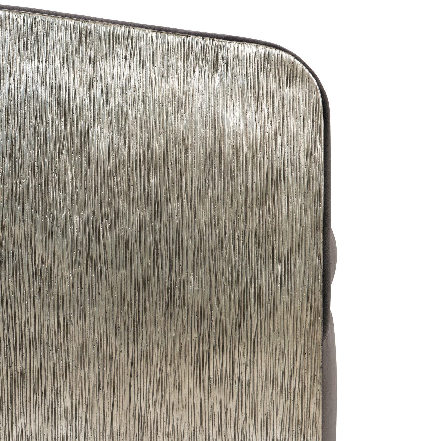 Eliot Burnished Aluminum/Grey Fabric Swivel Chair - Ornate Home