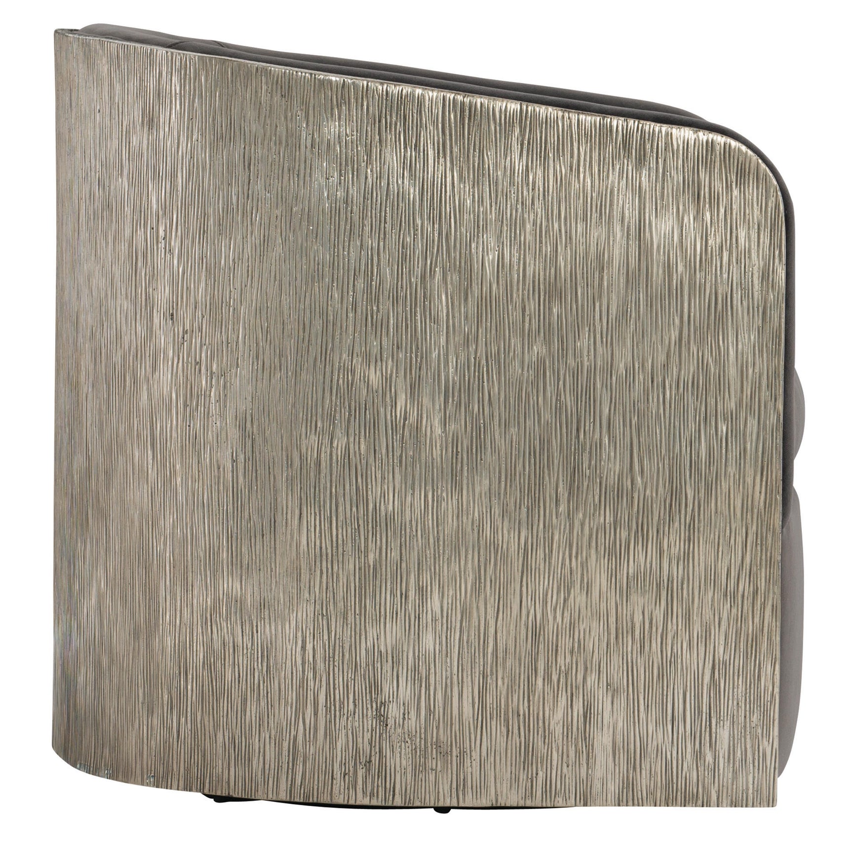 Eliot Burnished Aluminum/Grey Fabric Swivel Chair - Ornate Home