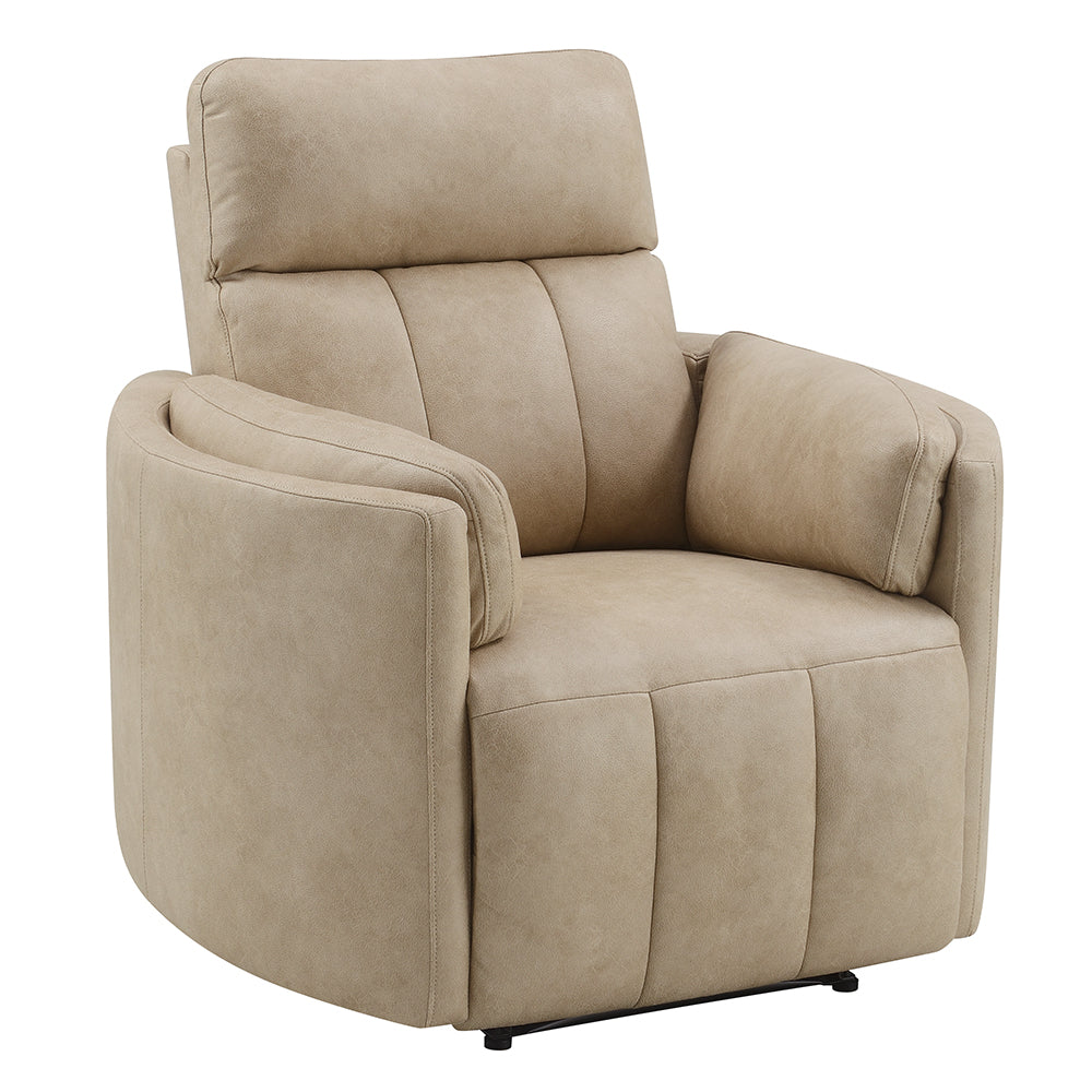 Elison Dark Beige Motion Glider Recliner w/Swivel - Ornate Home