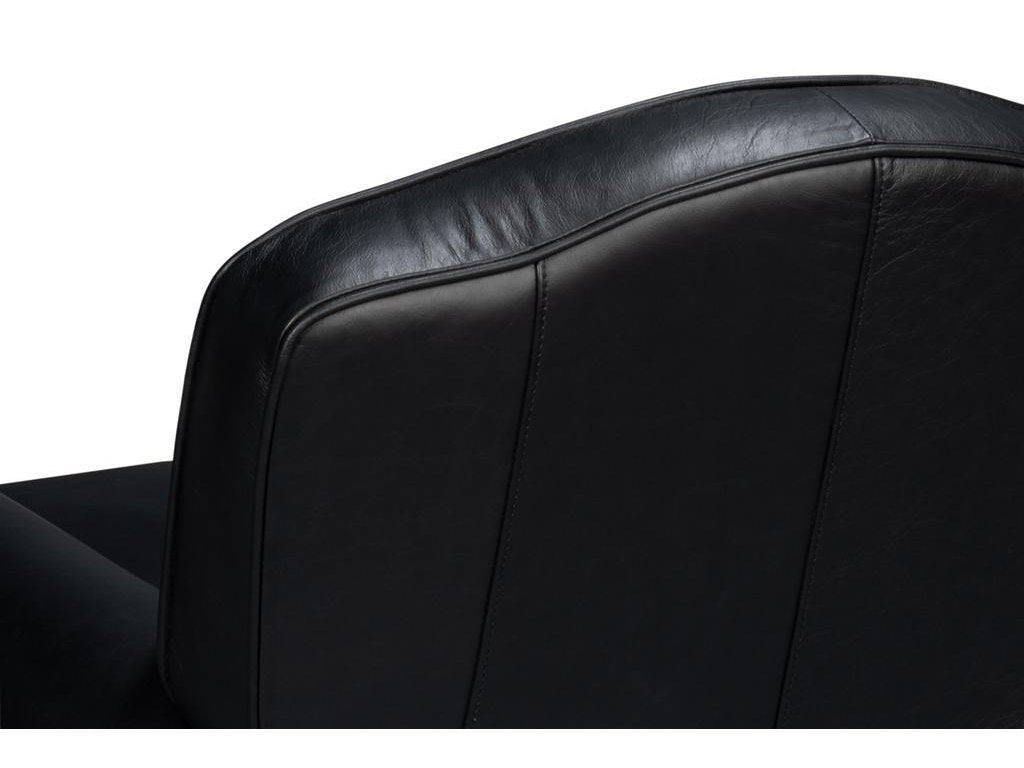 Elite Black French Club Swivel Chair - Ornate Home