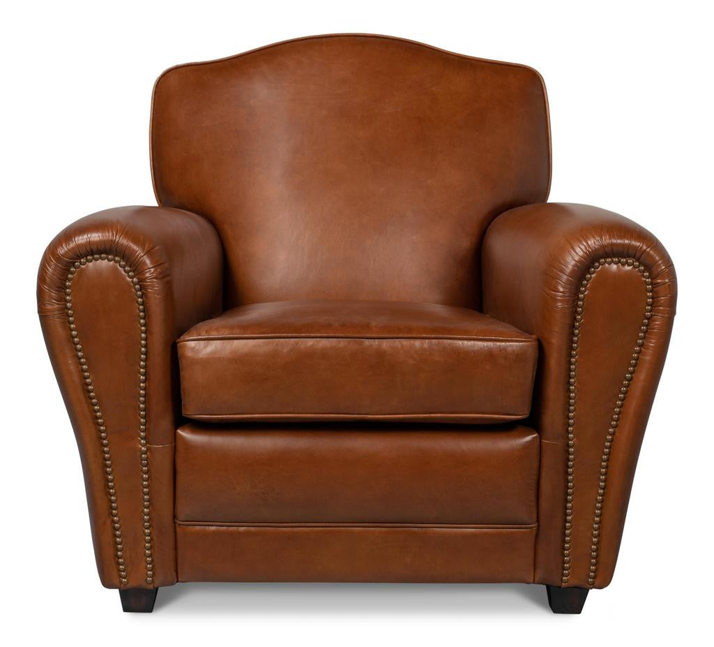 Elite Brown French Club Chair - Ornate Home