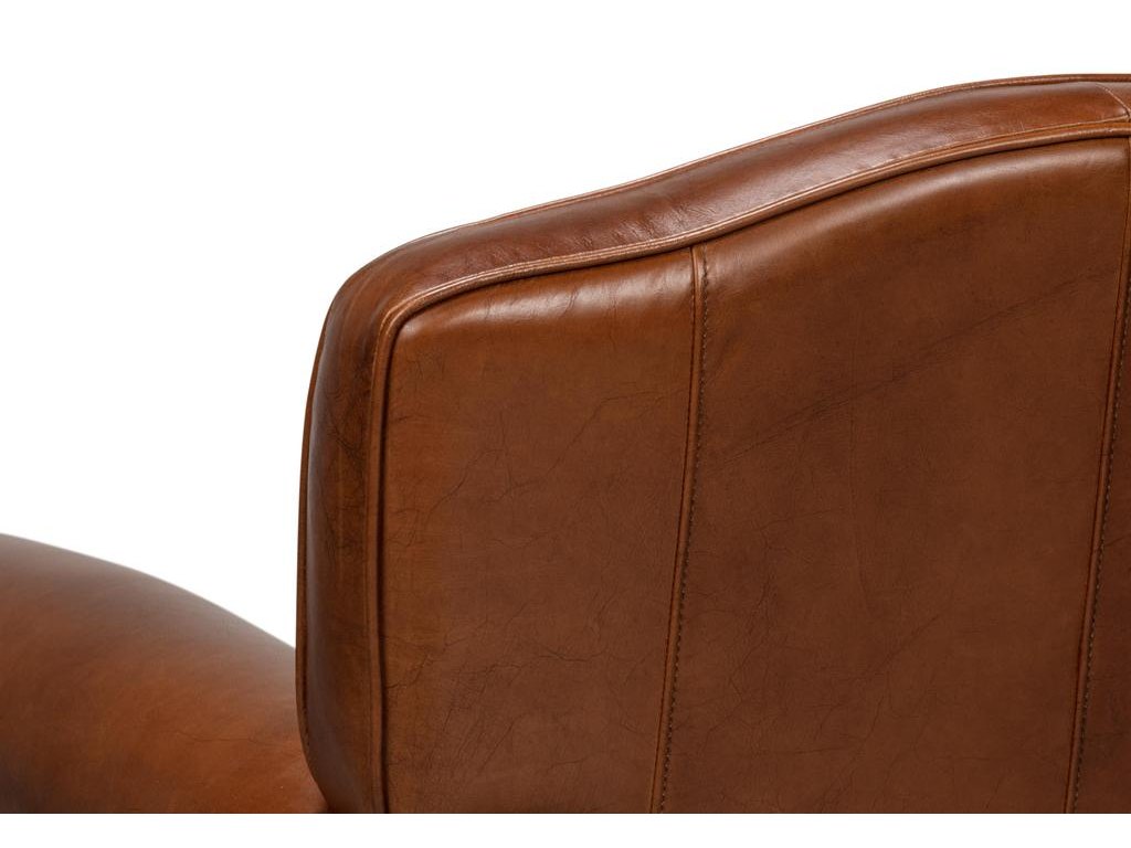 Elite Brown French Club Swivel Chair - Ornate Home