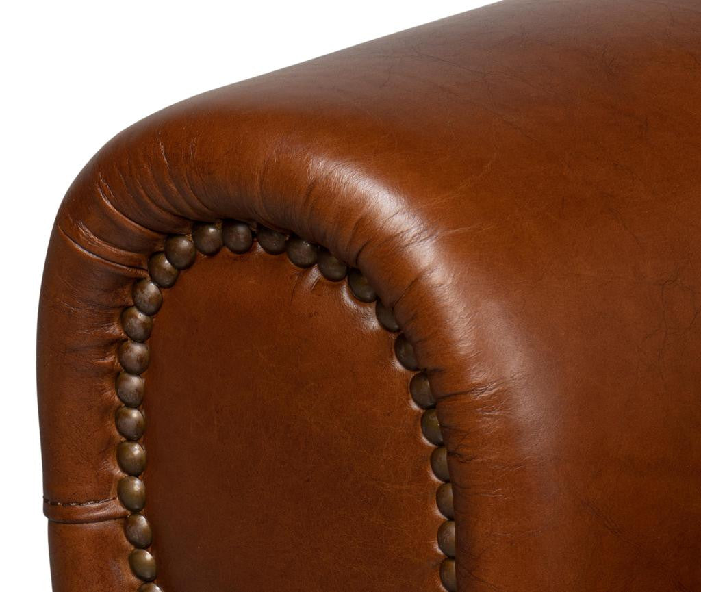 Elite Brown French Club Swivel Chair - Ornate Home