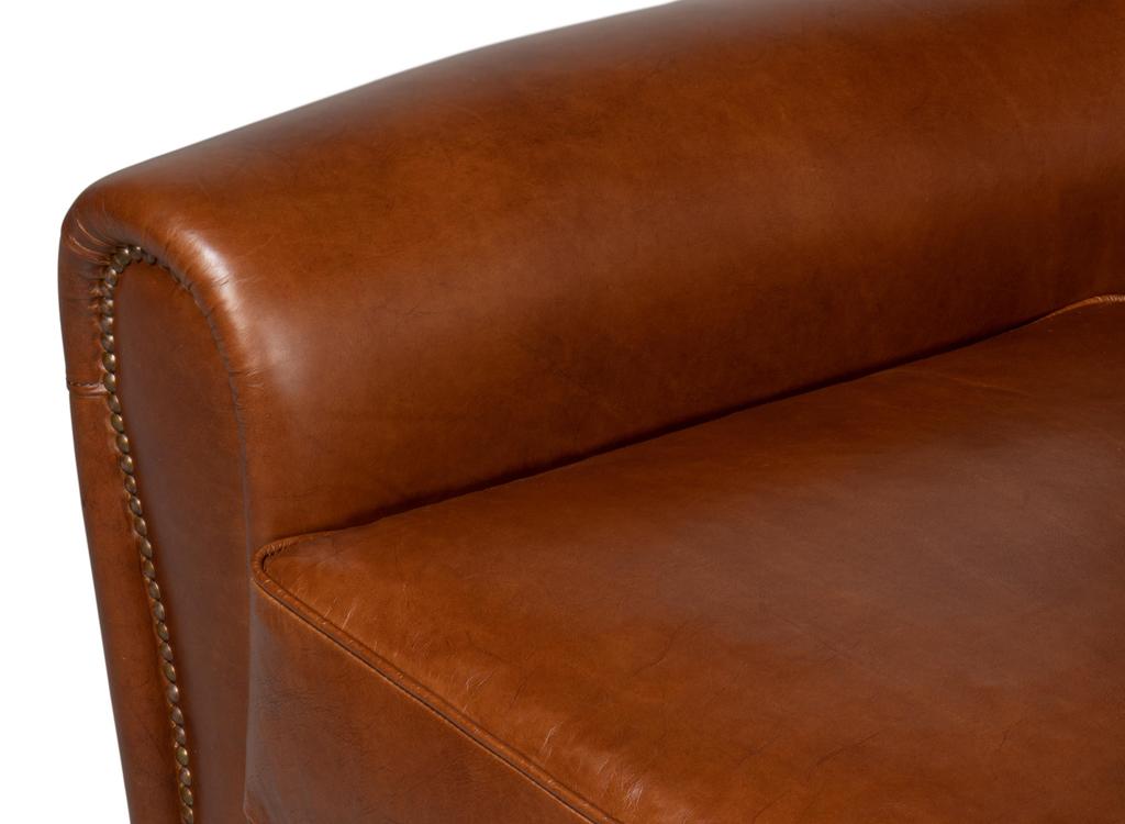Elite Brown French Club Swivel Chair - Ornate Home