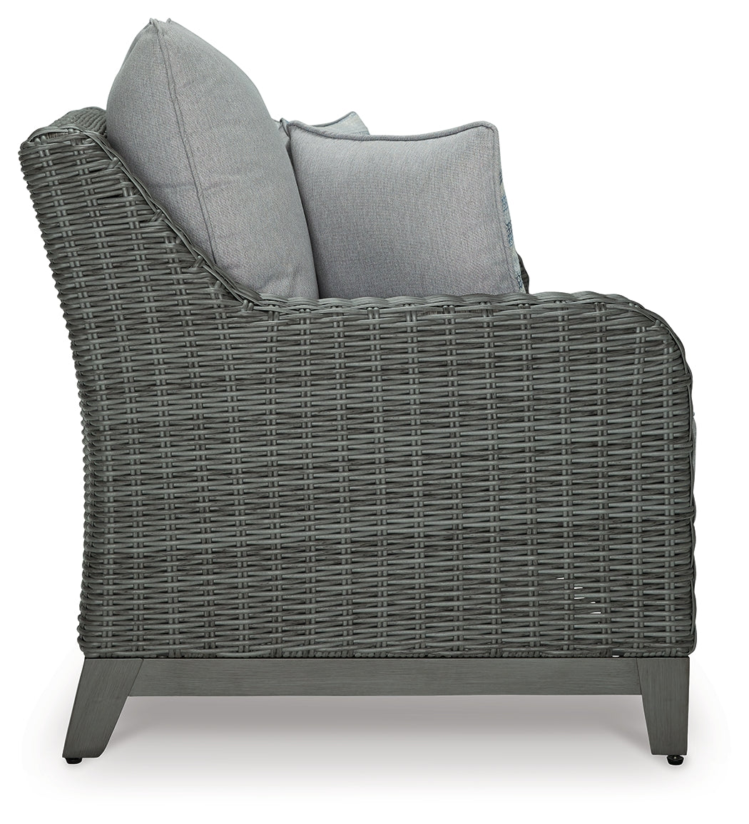 Elite Park Gray Outdoor Loveseat w/ Cushion - Ornate Home