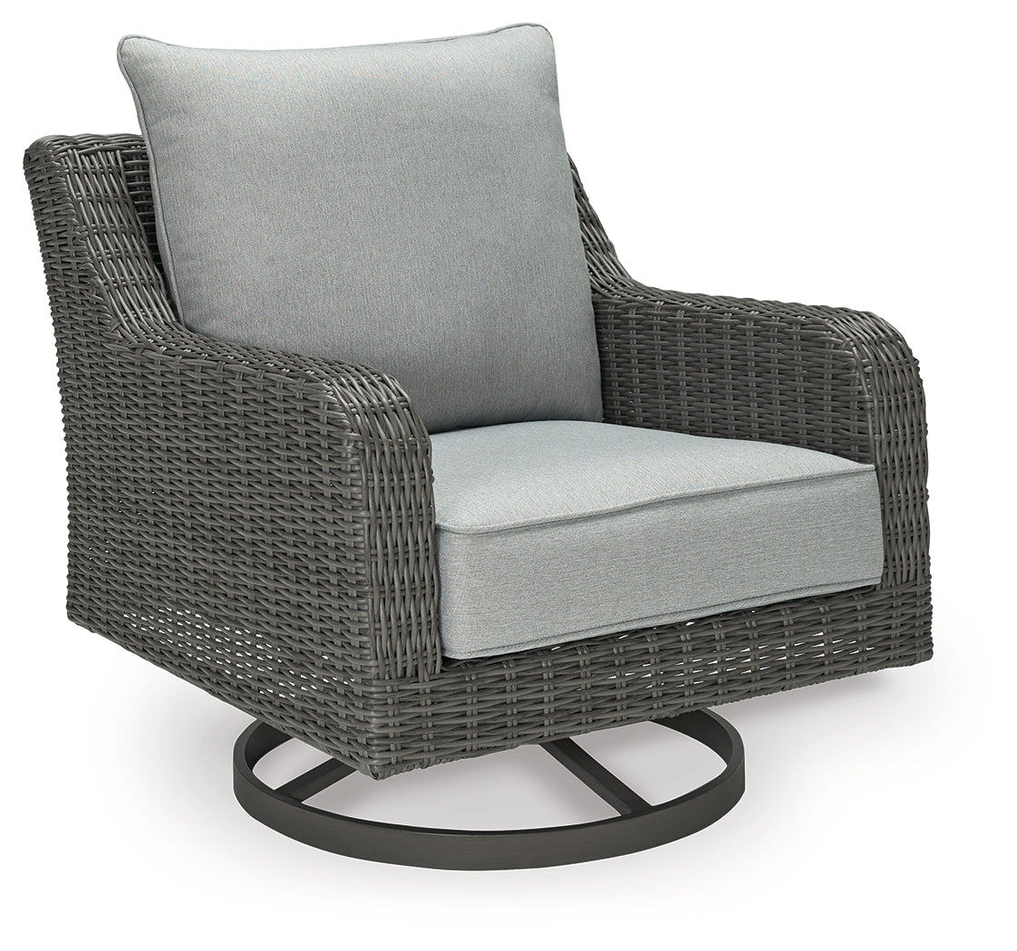 Elite Park Gray Outdoor Swivel Lounge w/ Cushion - Ornate Home