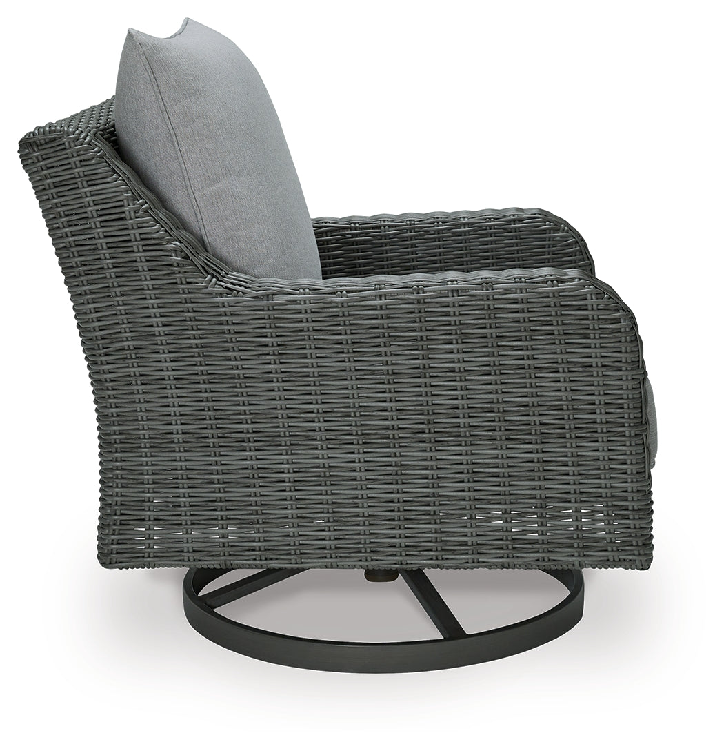Elite Park Gray Outdoor Swivel Lounge w/ Cushion - Ornate Home