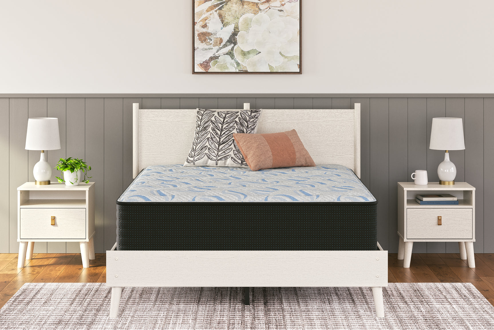 Elite Springs Plush Gray/Blue Queen Mattress - Ornate Home