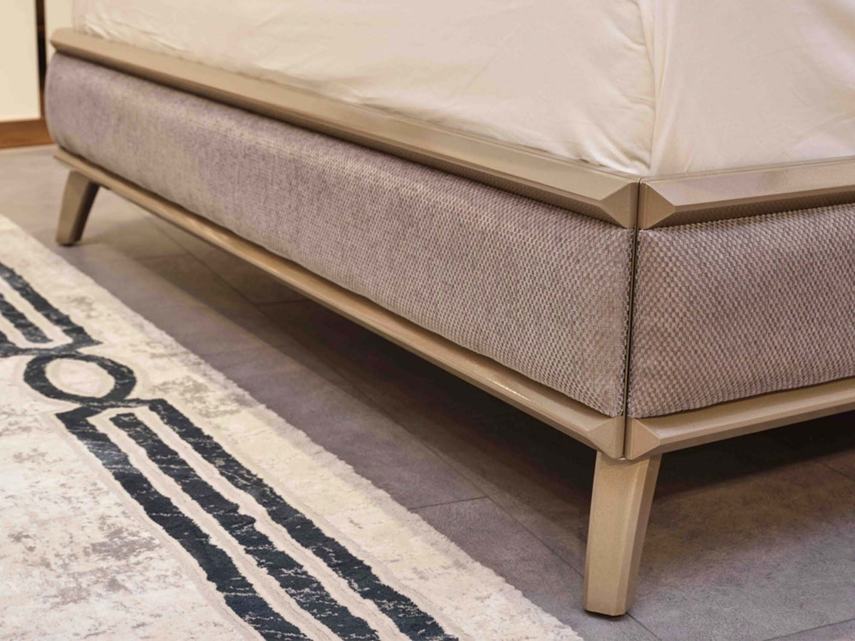 Elite Taupe King Bed Frame With Headboard - Ornate Home