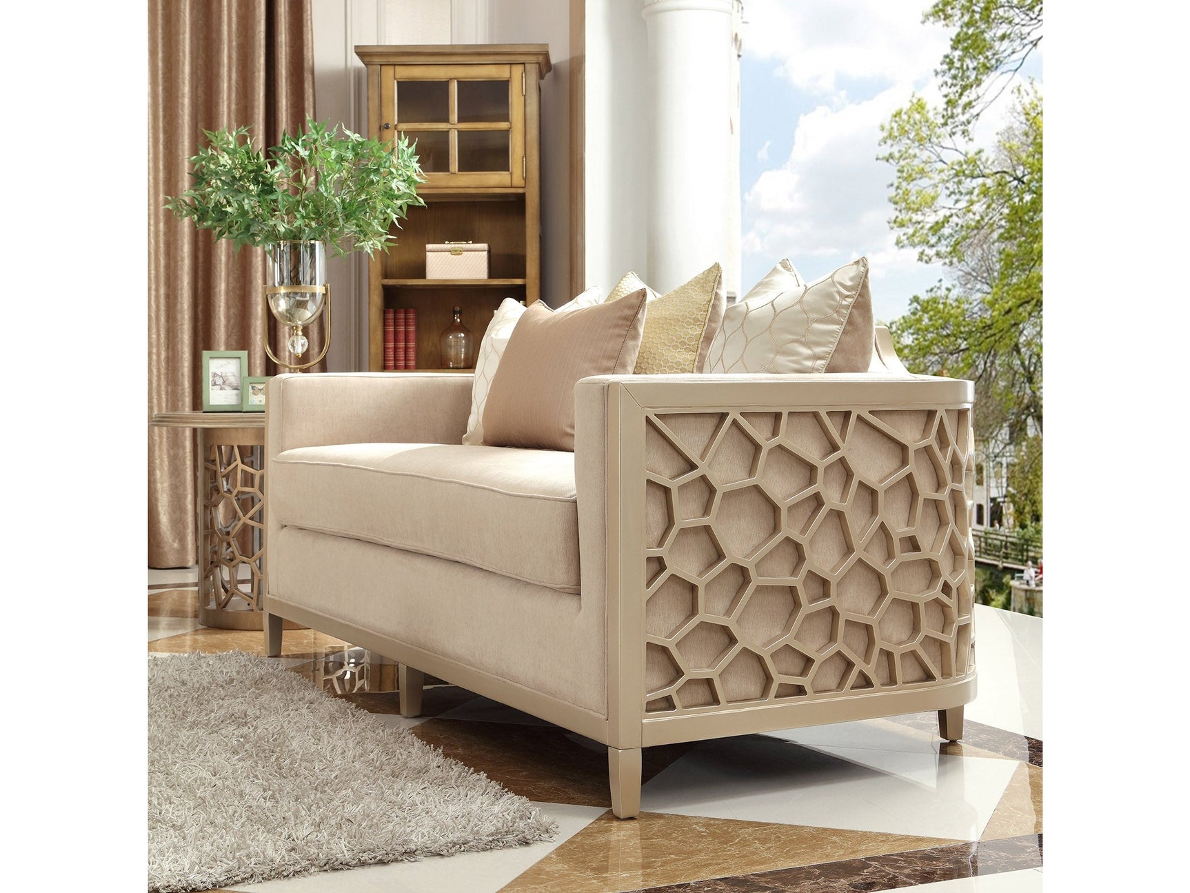 Elixir Champagne Loveseat / HD-8911 - Ornate Home
