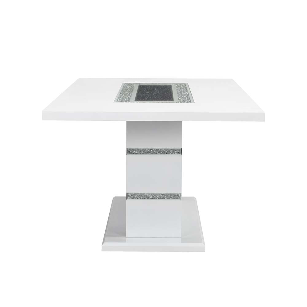 Elizaveta White High Gloss Dining Table - Ornate Home
