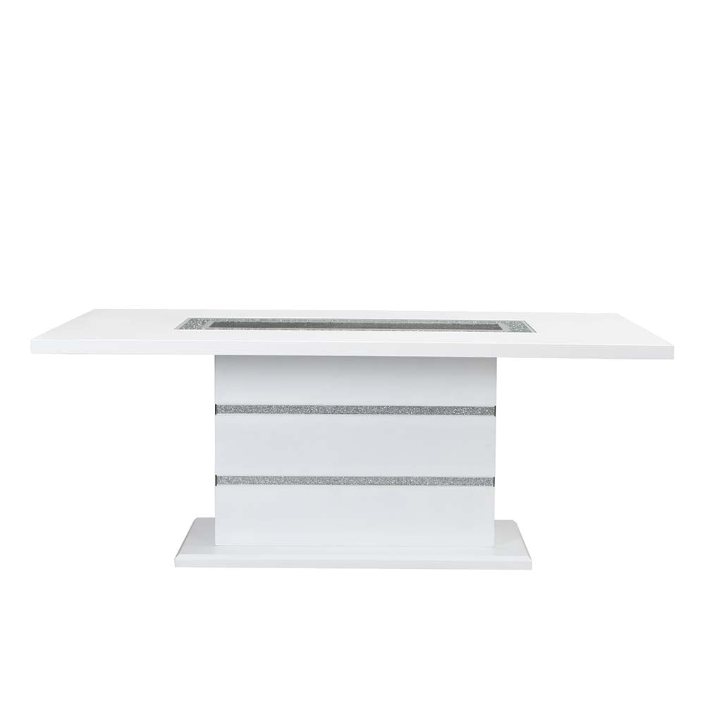 Elizaveta White High Gloss Dining Table - Ornate Home