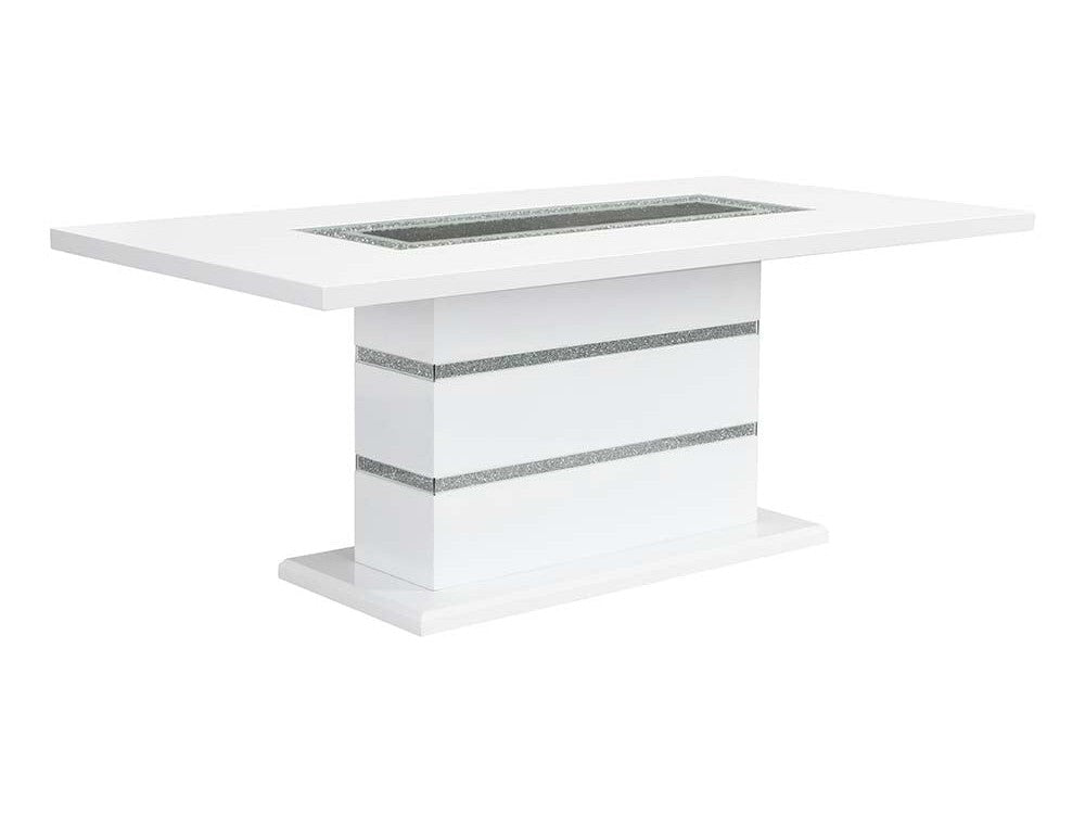 Elizaveta White High Gloss Dining Table - Ornate Home