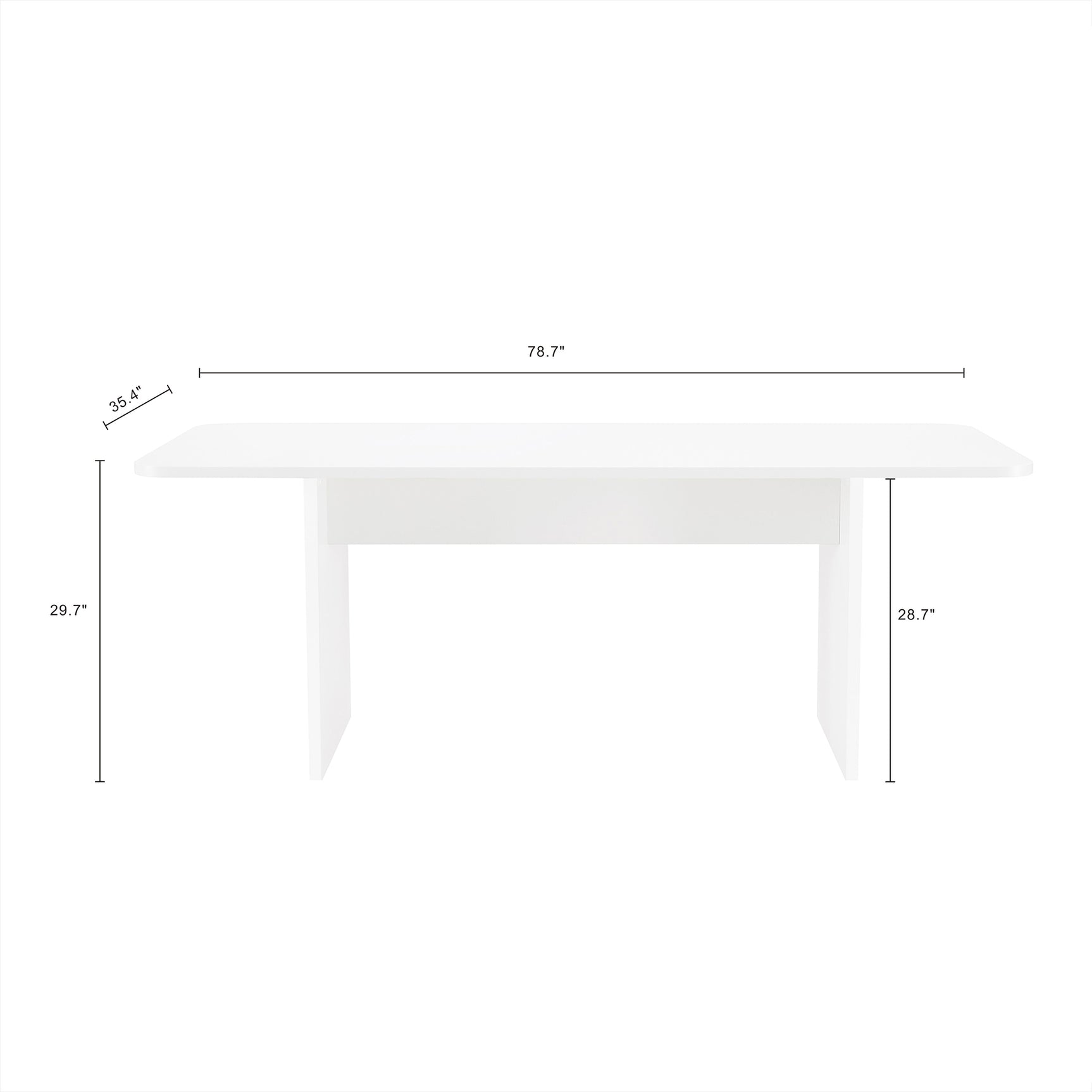 Ella 78.7" Dining Table in White - Ornate Home
