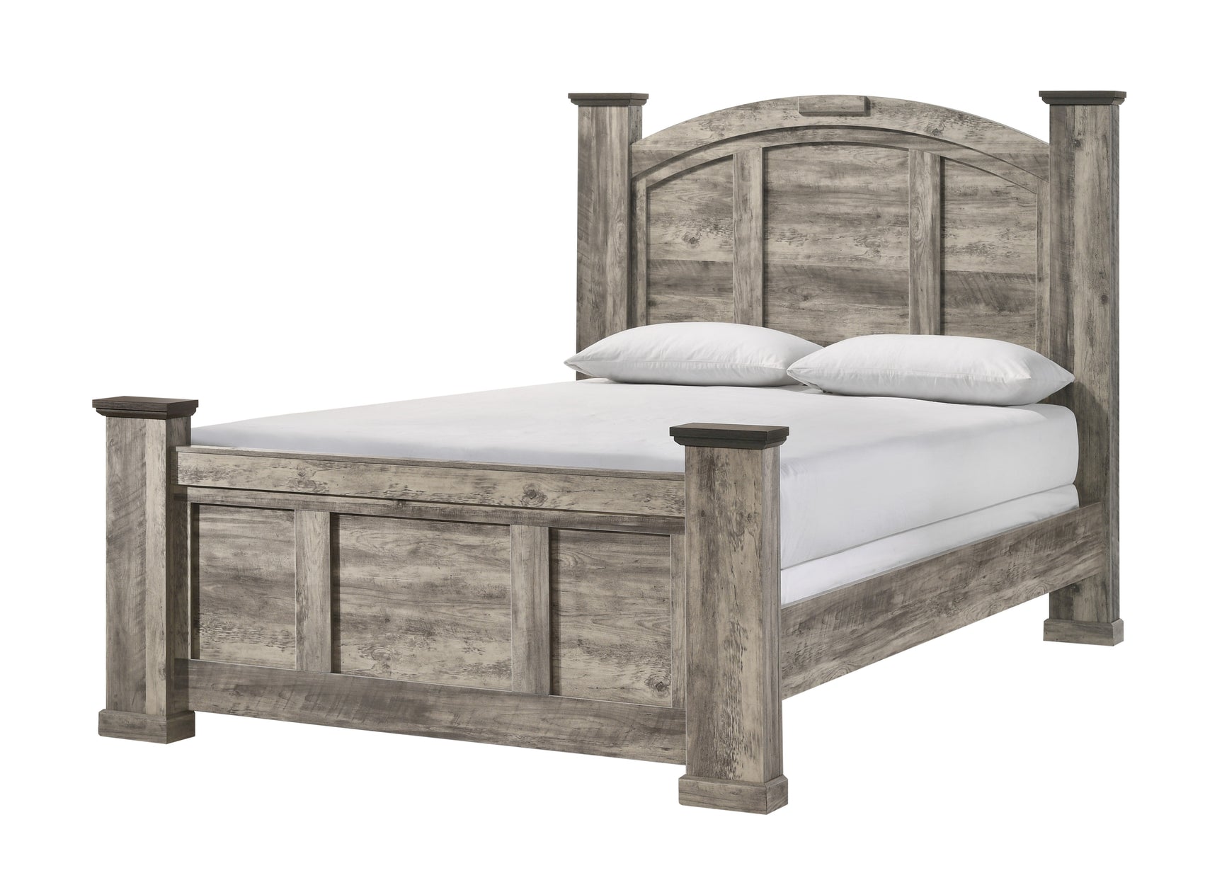 Ella-Mae Gray/Brown Queen Poster Bedroom Set - Ornate Home