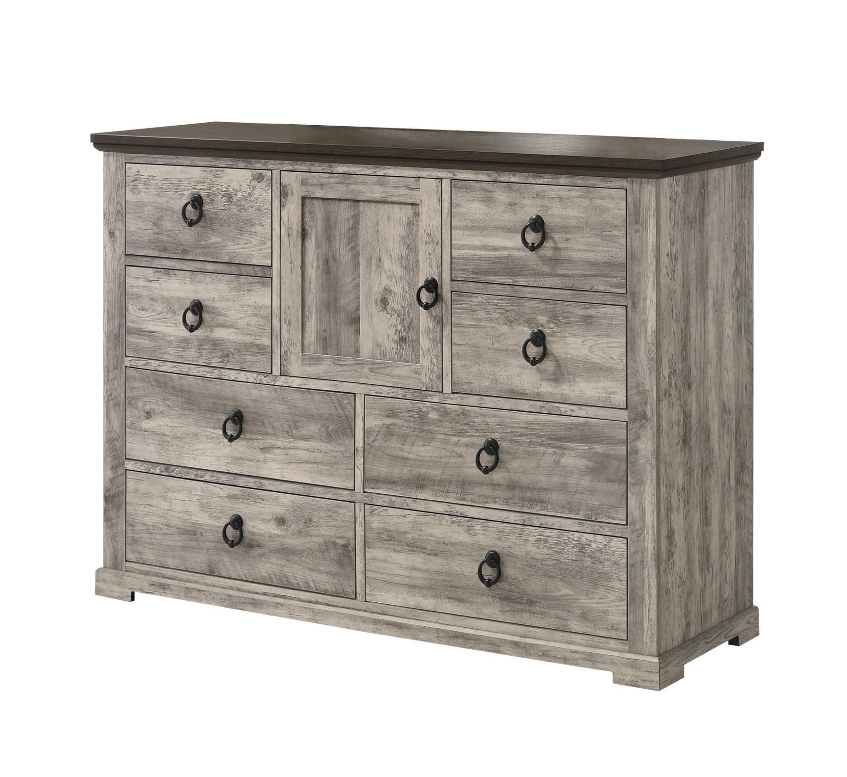 Ella-Mae Gray/Brown Queen Poster Bedroom Set - Ornate Home