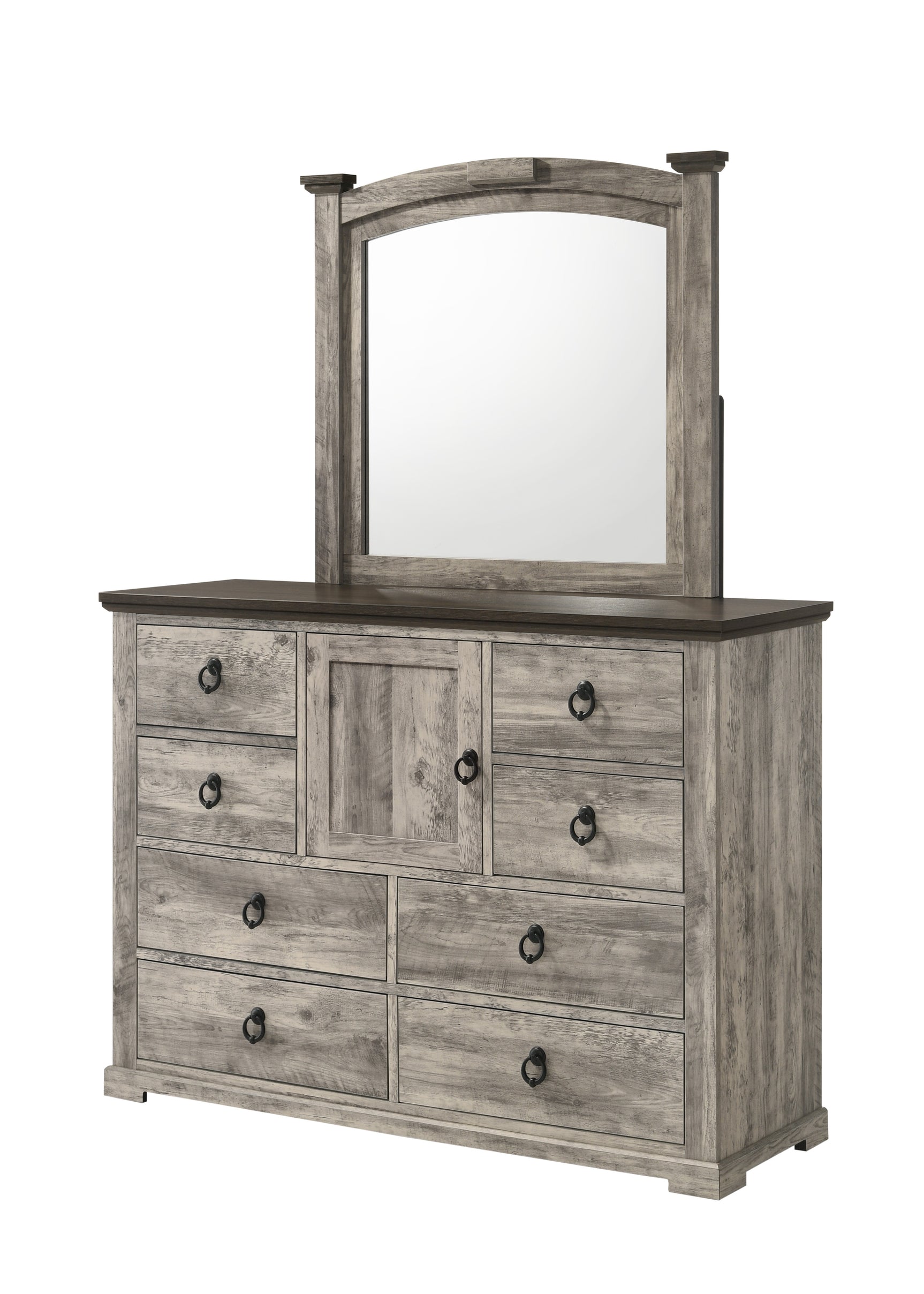 Ella-Mae Gray/Brown Queen Poster Bedroom Set - Ornate Home