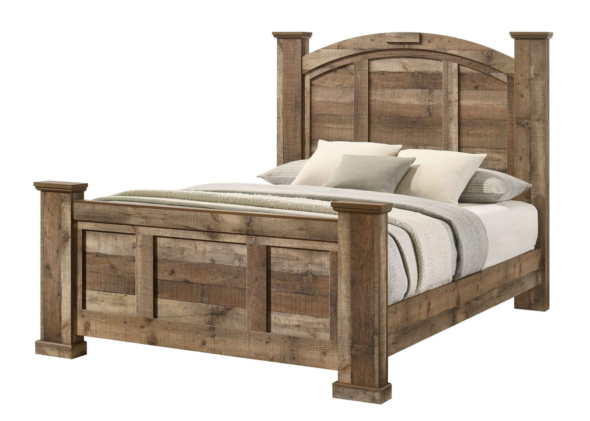 Ella-Mae Reclaimed Natural Queen Poster Bed - Ornate Home