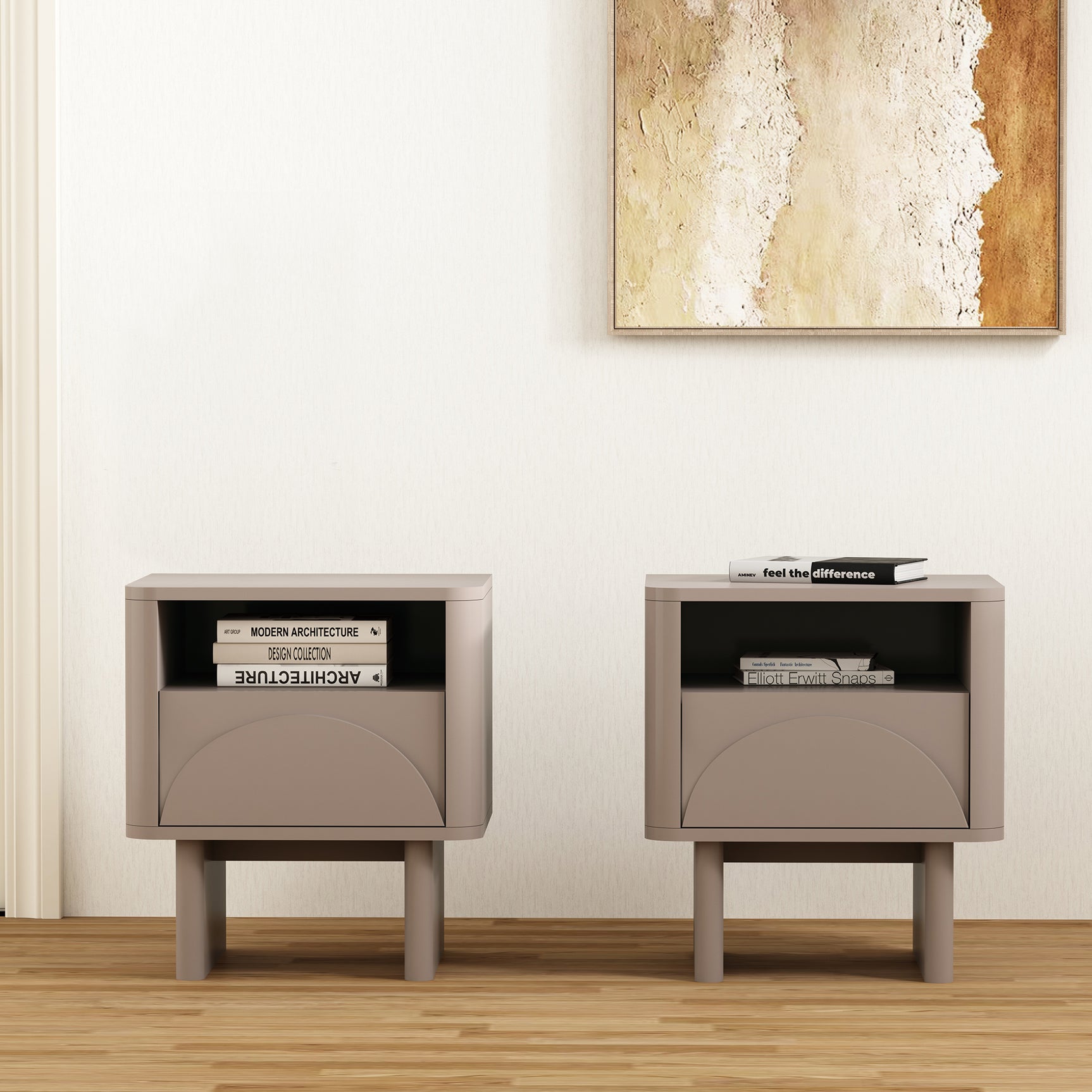 Ella Nightstand in Mocha (set of 2) - Ornate Home